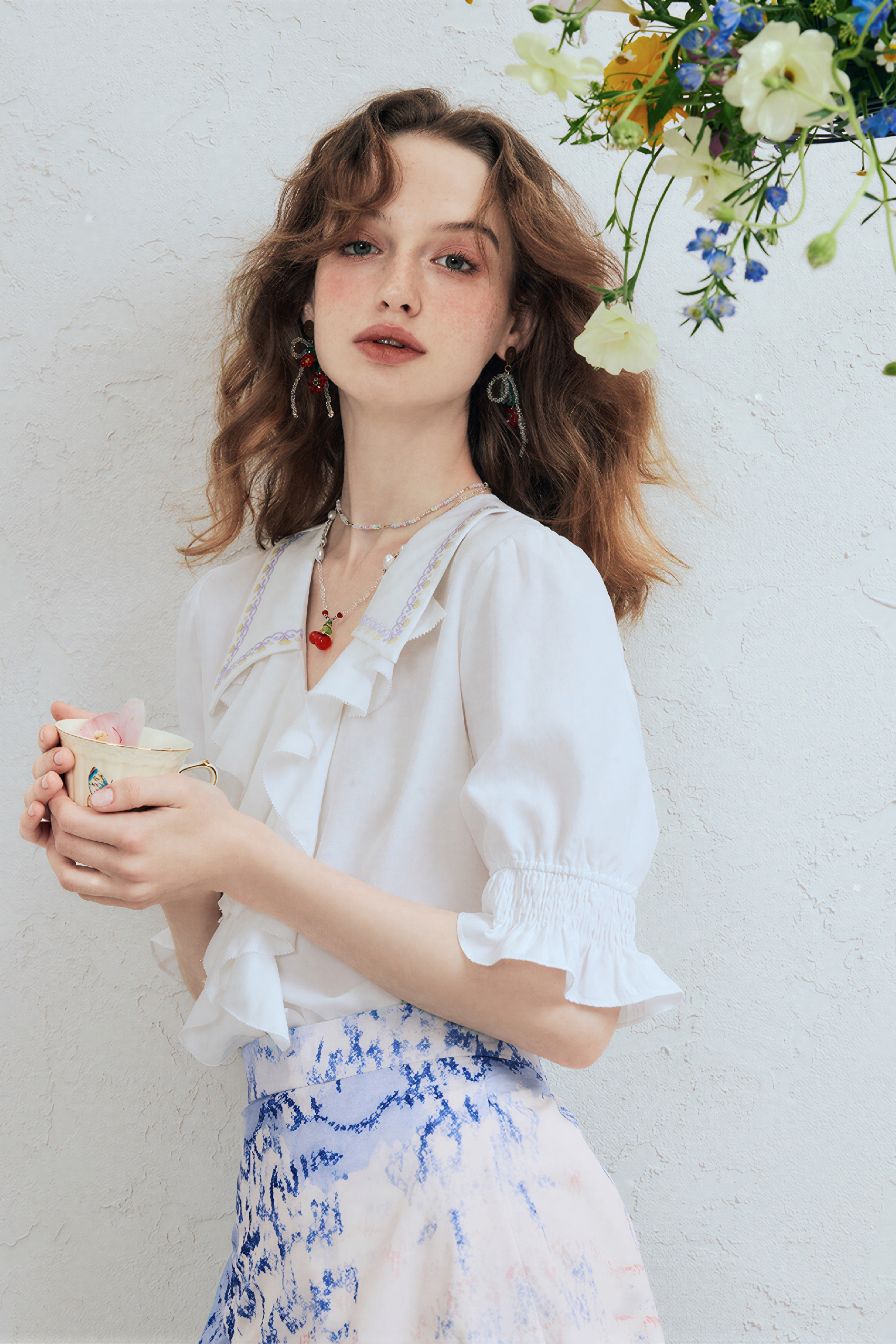 French Relaxed Drape Short-Sleeve Shirt