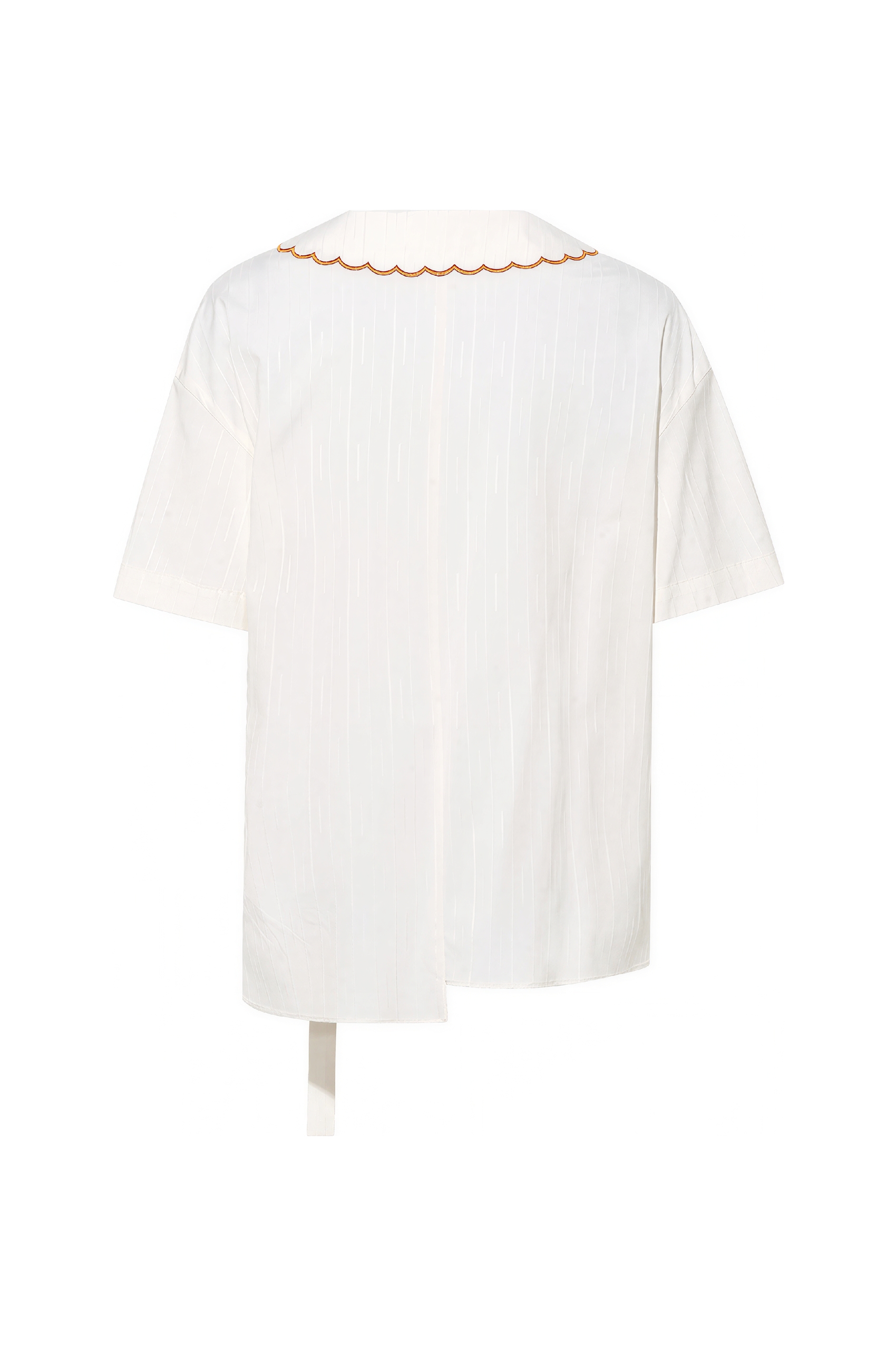 Printed Patchwork Embroidered Collared Shirt