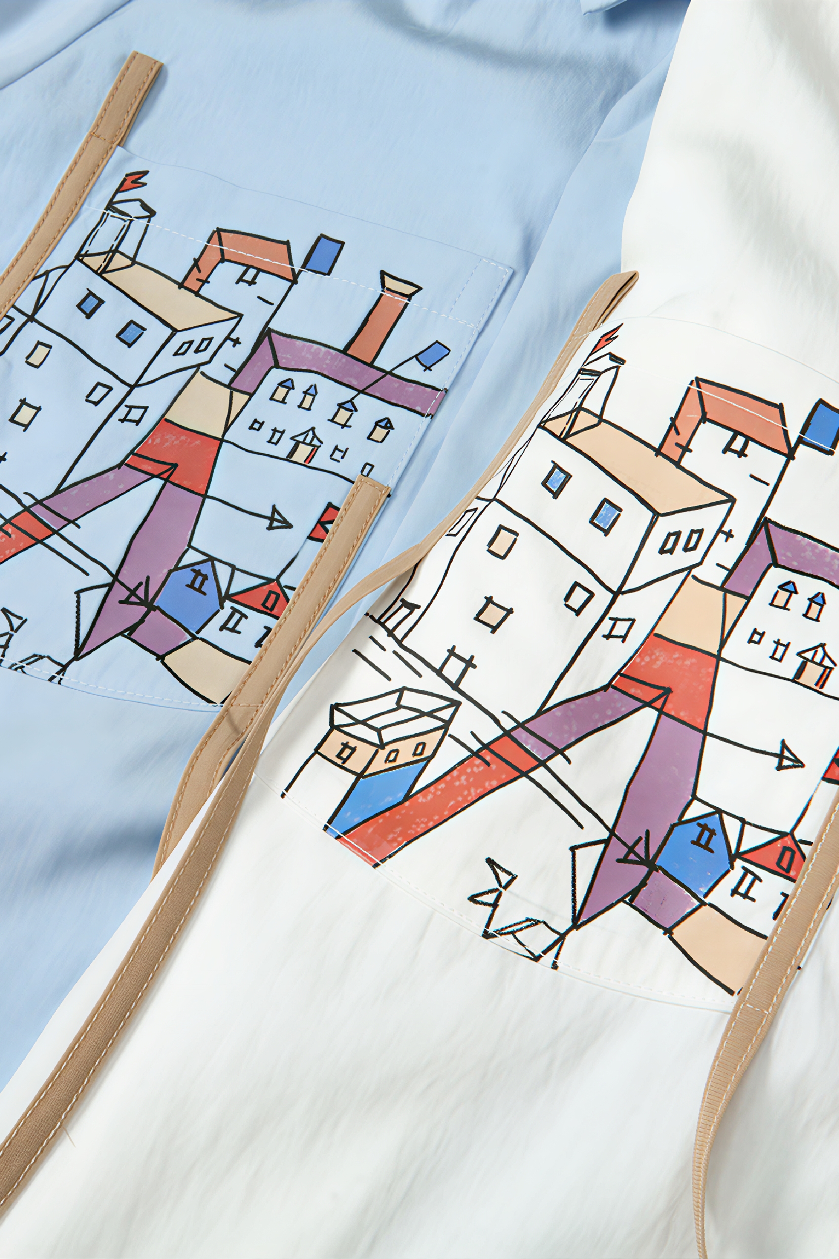 Blue Casual Printed Pocket Shirt