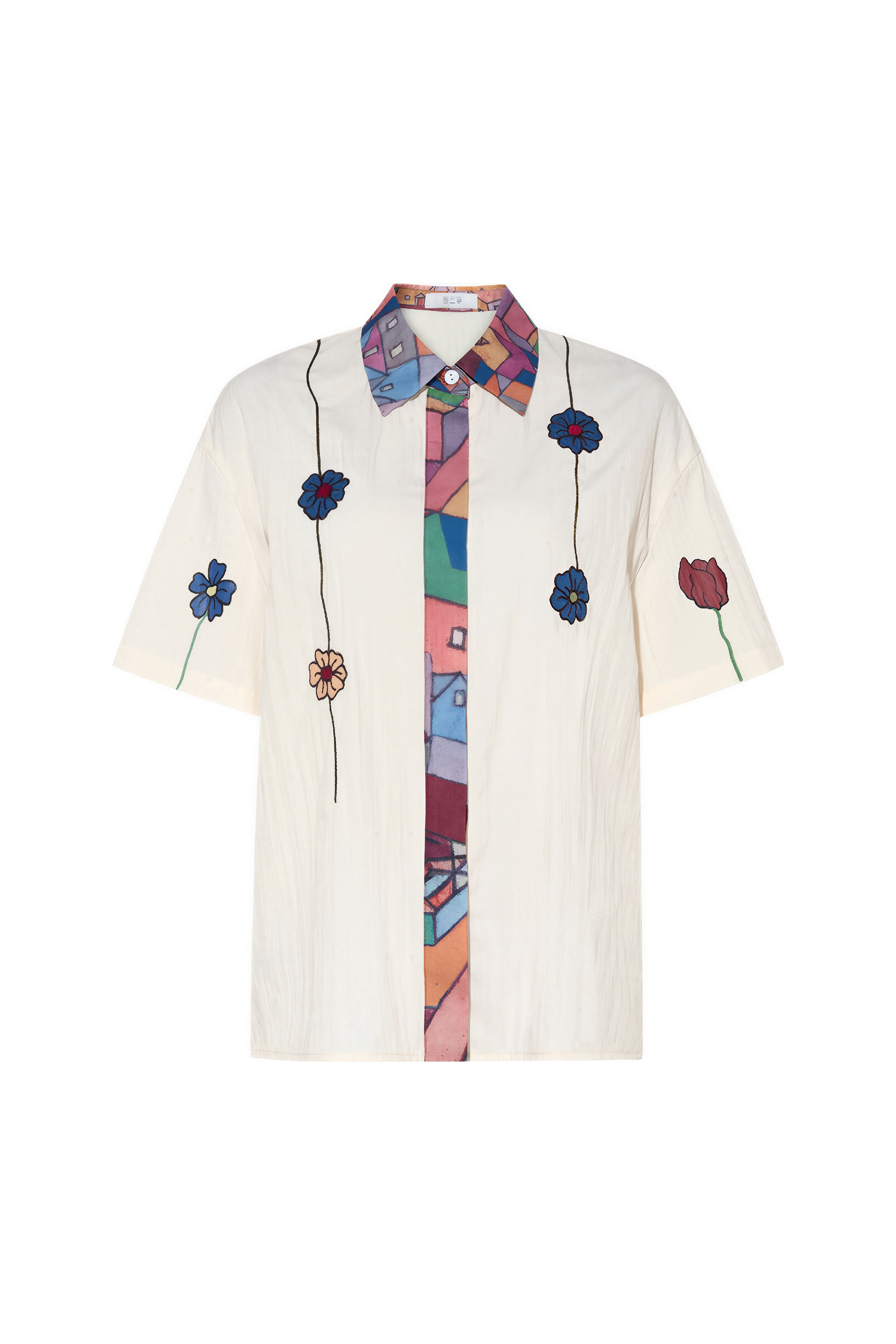 Artistic Printed Relaxed Short-Sleeve Shirt