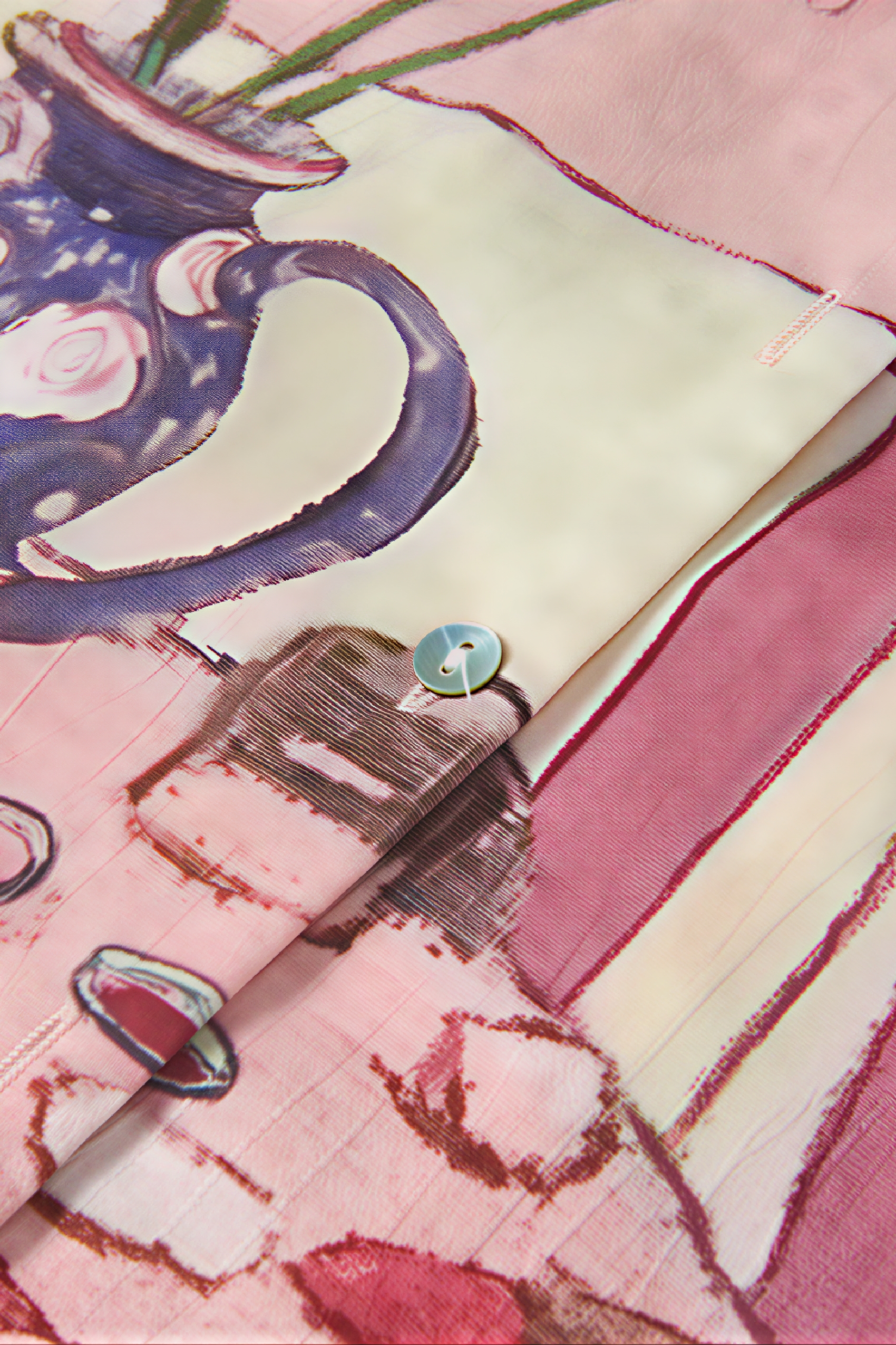 Pink Oil-Paint Printed French Shirt