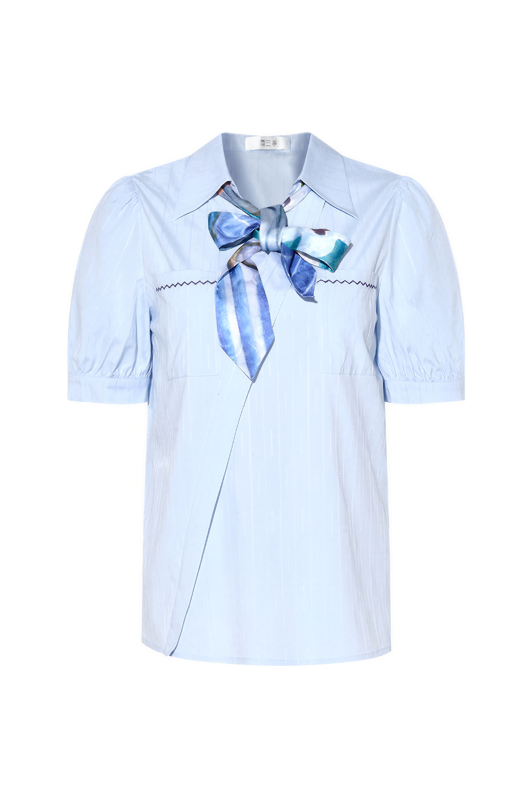 Designer Tie-Detail Short-Sleeve Shirt