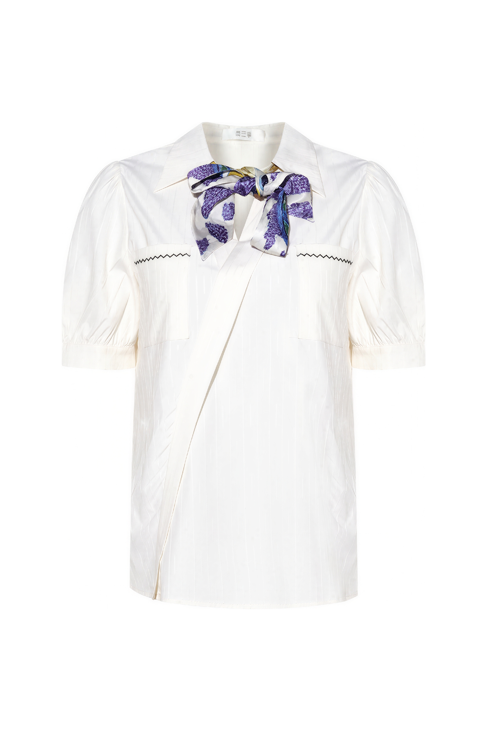 Designer Tie-Detail Short-Sleeve Shirt