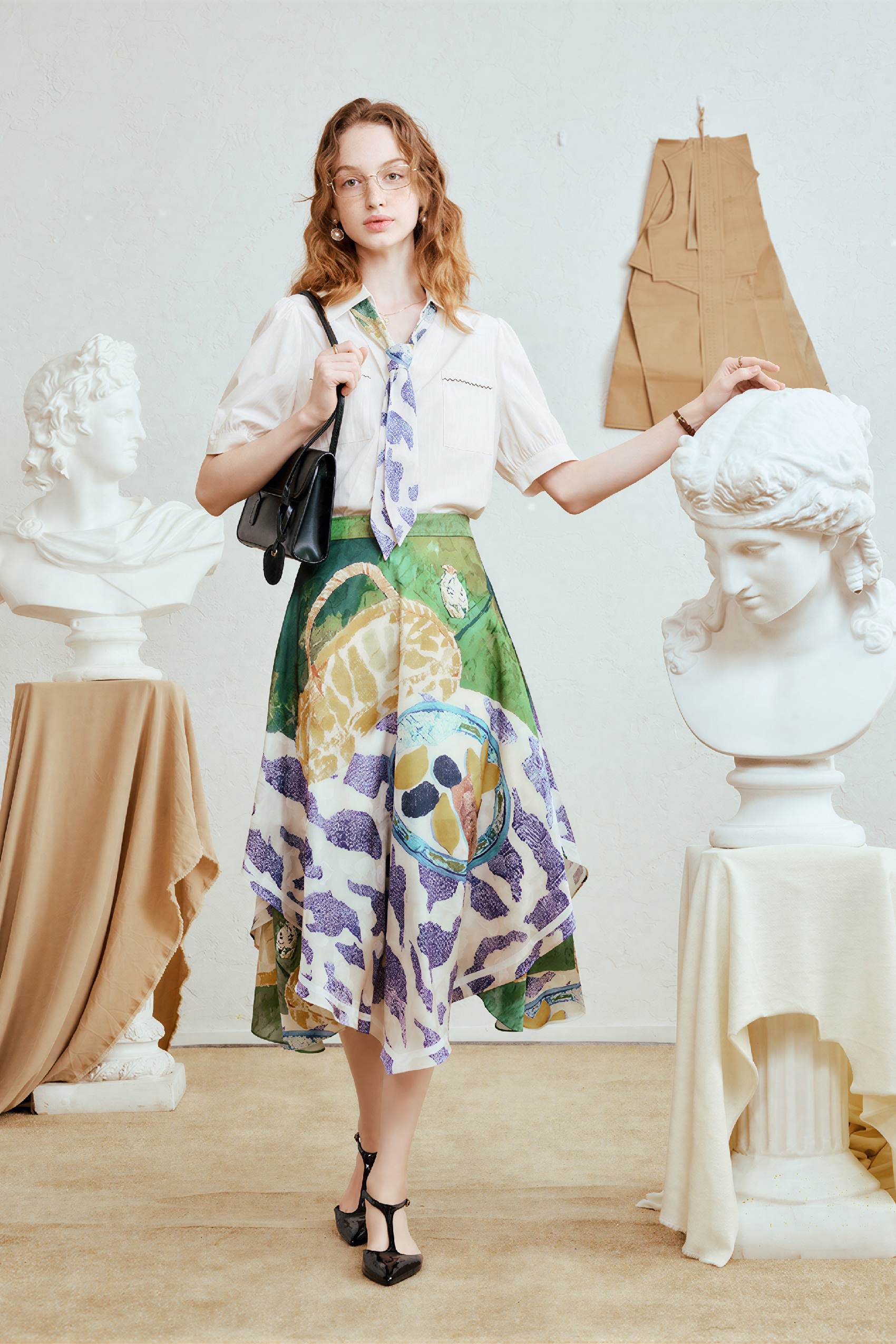 Designer Tie-Detail Short-Sleeve Shirt