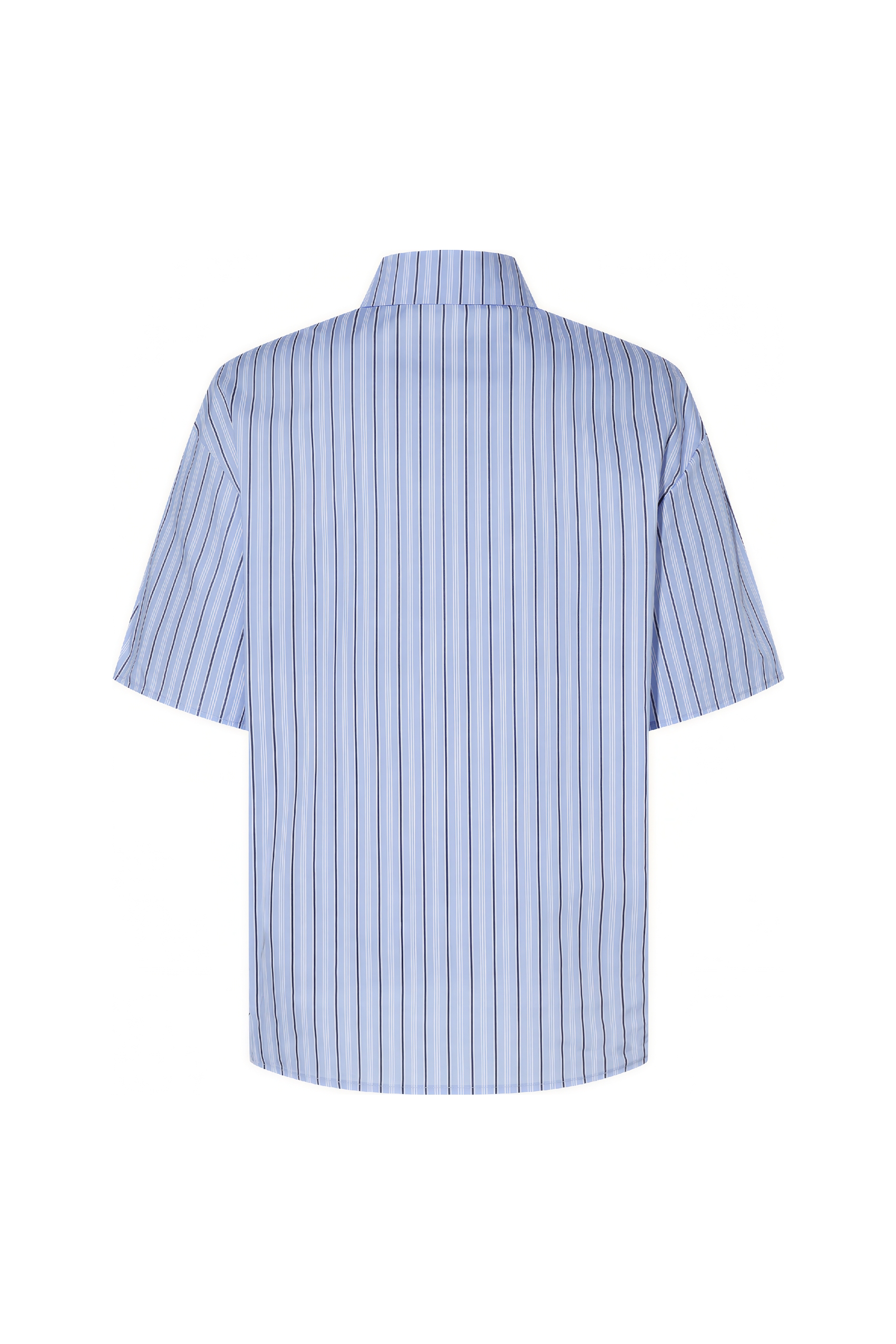 White Cotton Relaxed Short-Sleeve Shirt-LYONSENS