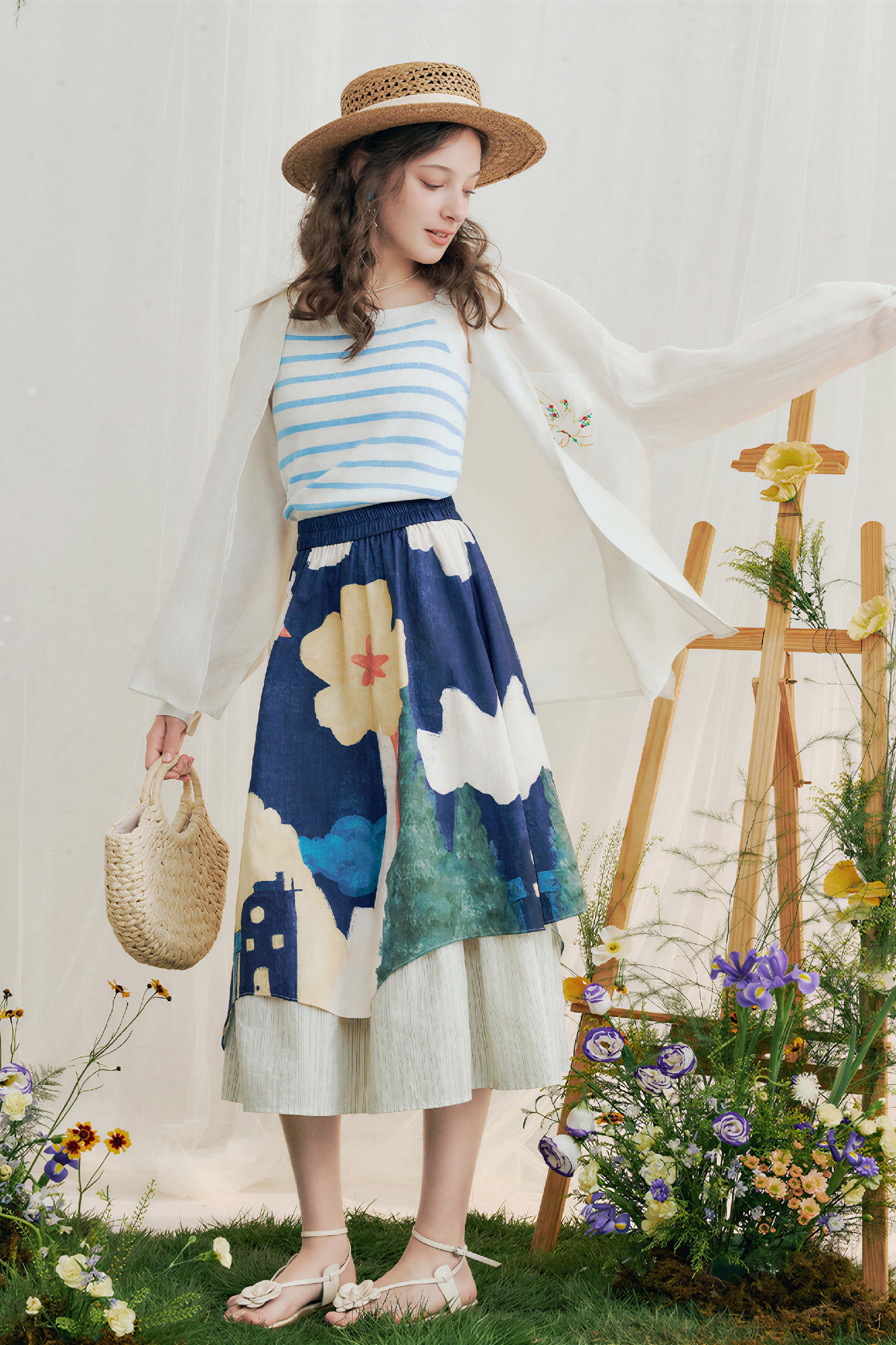 Vintage Embroidered Pocket Lightweight Shirt