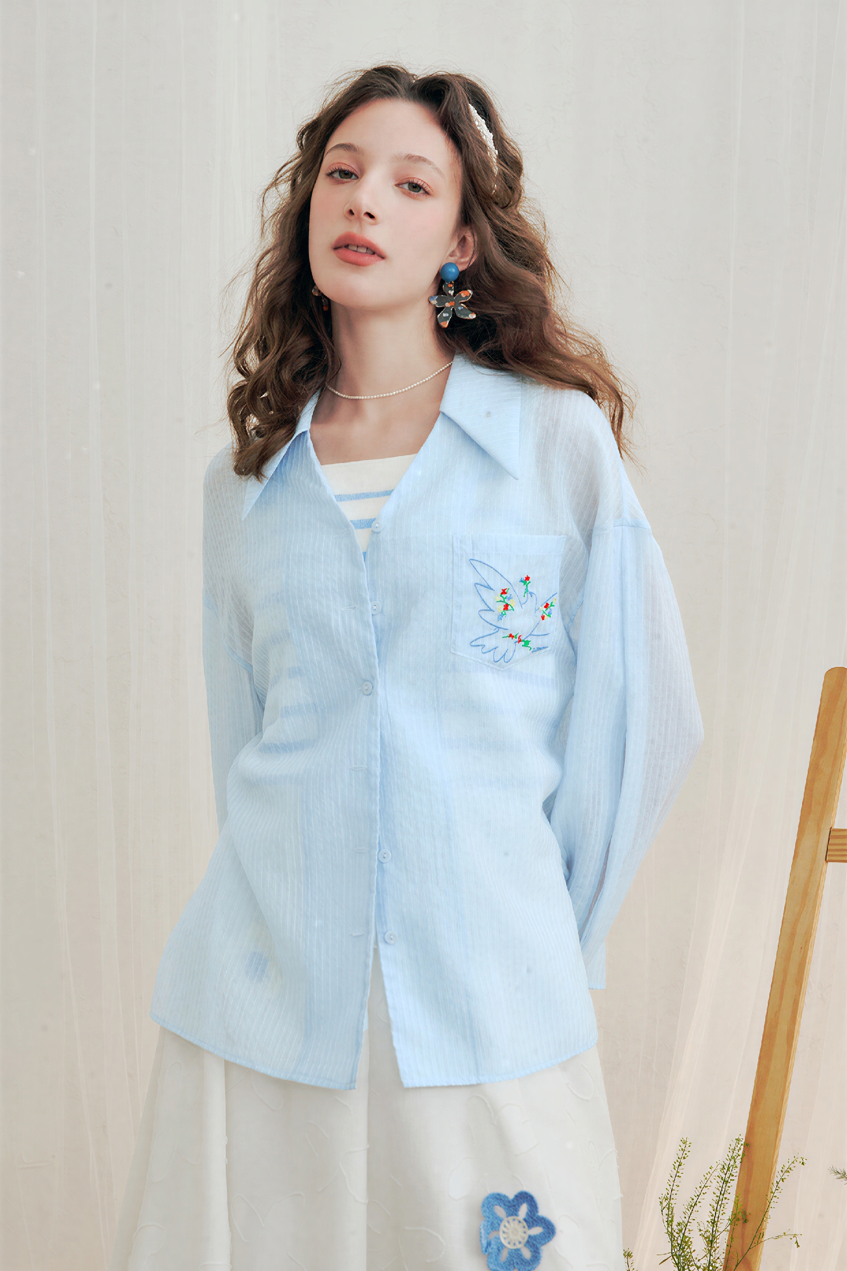 Lightweight Blue Sun-Protective Shirt