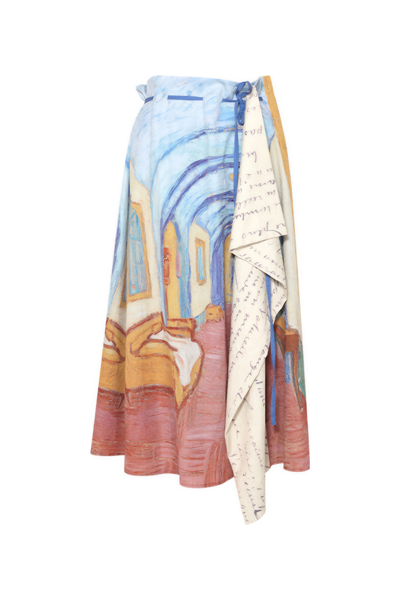 Van Gogh-Inspired Asymmetric Art Print Skirt