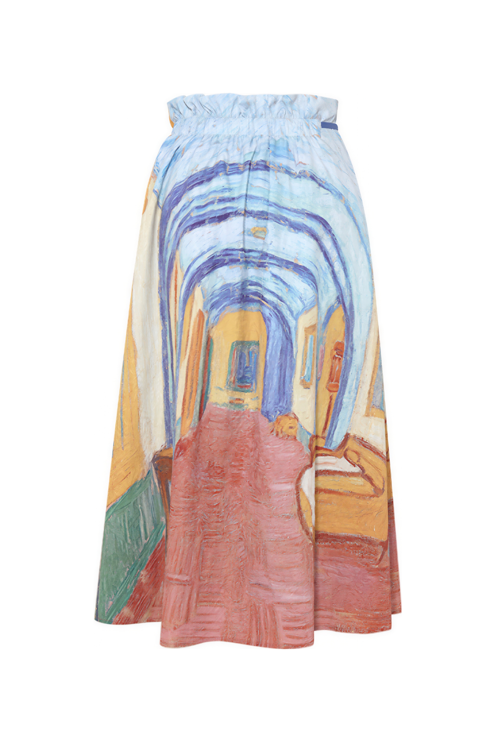Van Gogh-Inspired Asymmetric Art Print Skirt