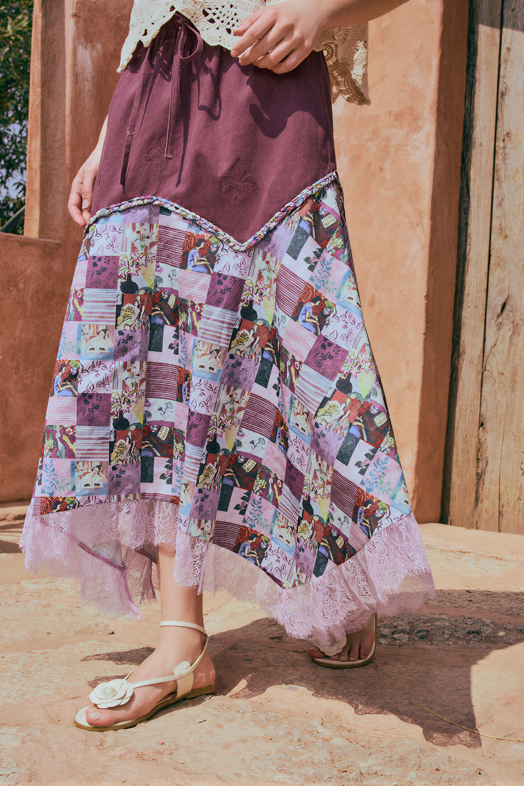 Vintage Relaxed-Fit Printed Skirt