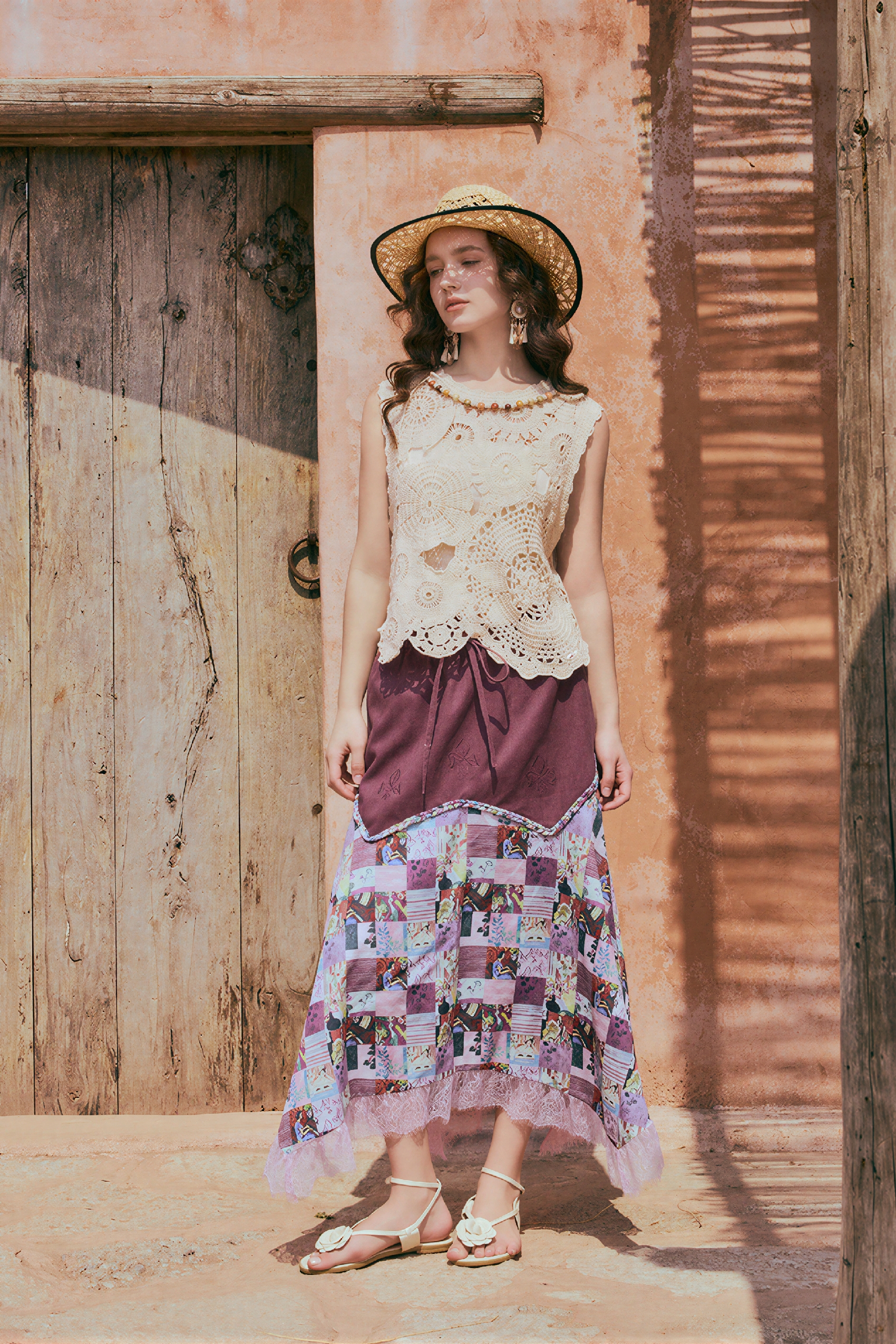 Vintage Relaxed-Fit Printed Skirt