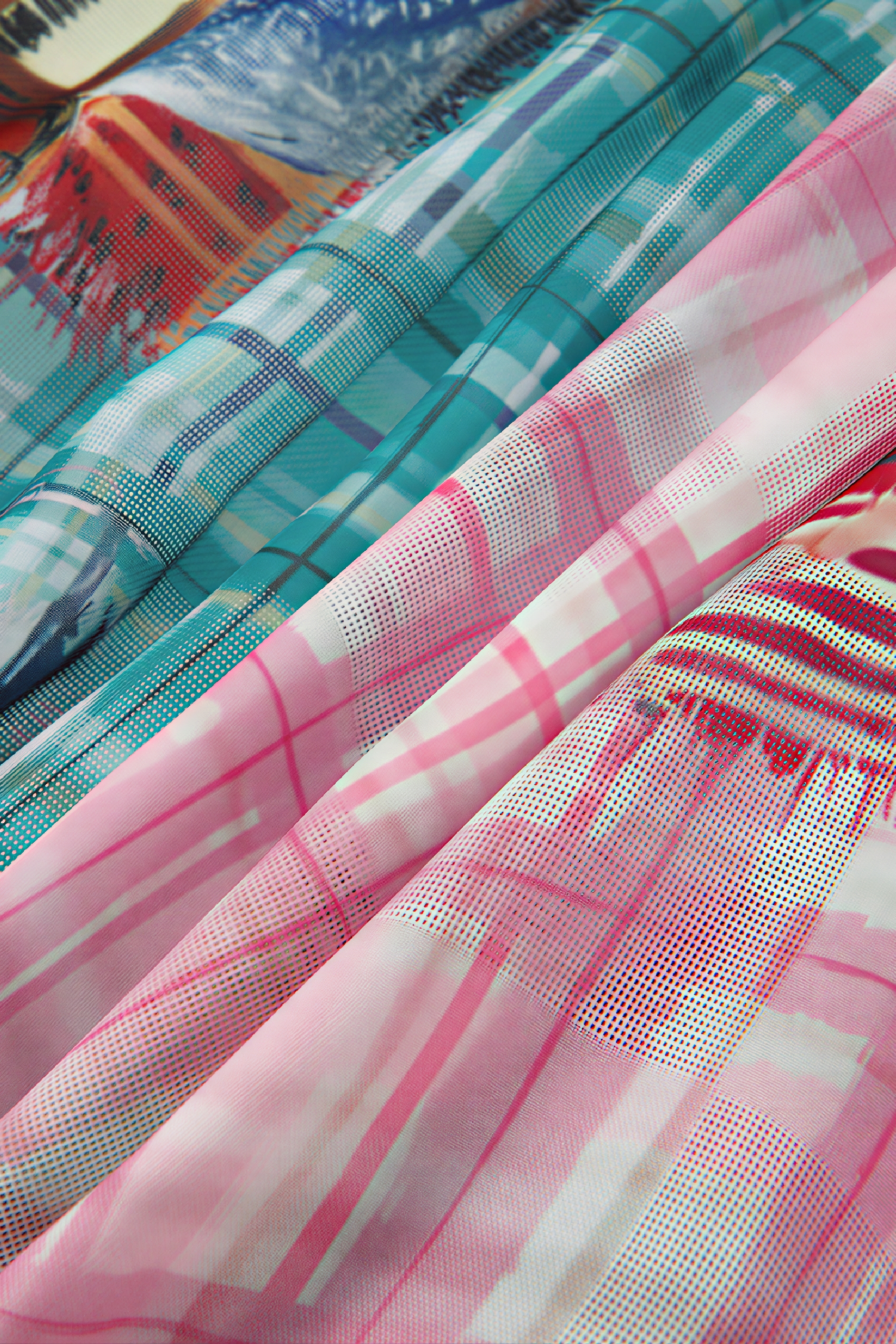 High-Waisted Printed Plaid Skirt