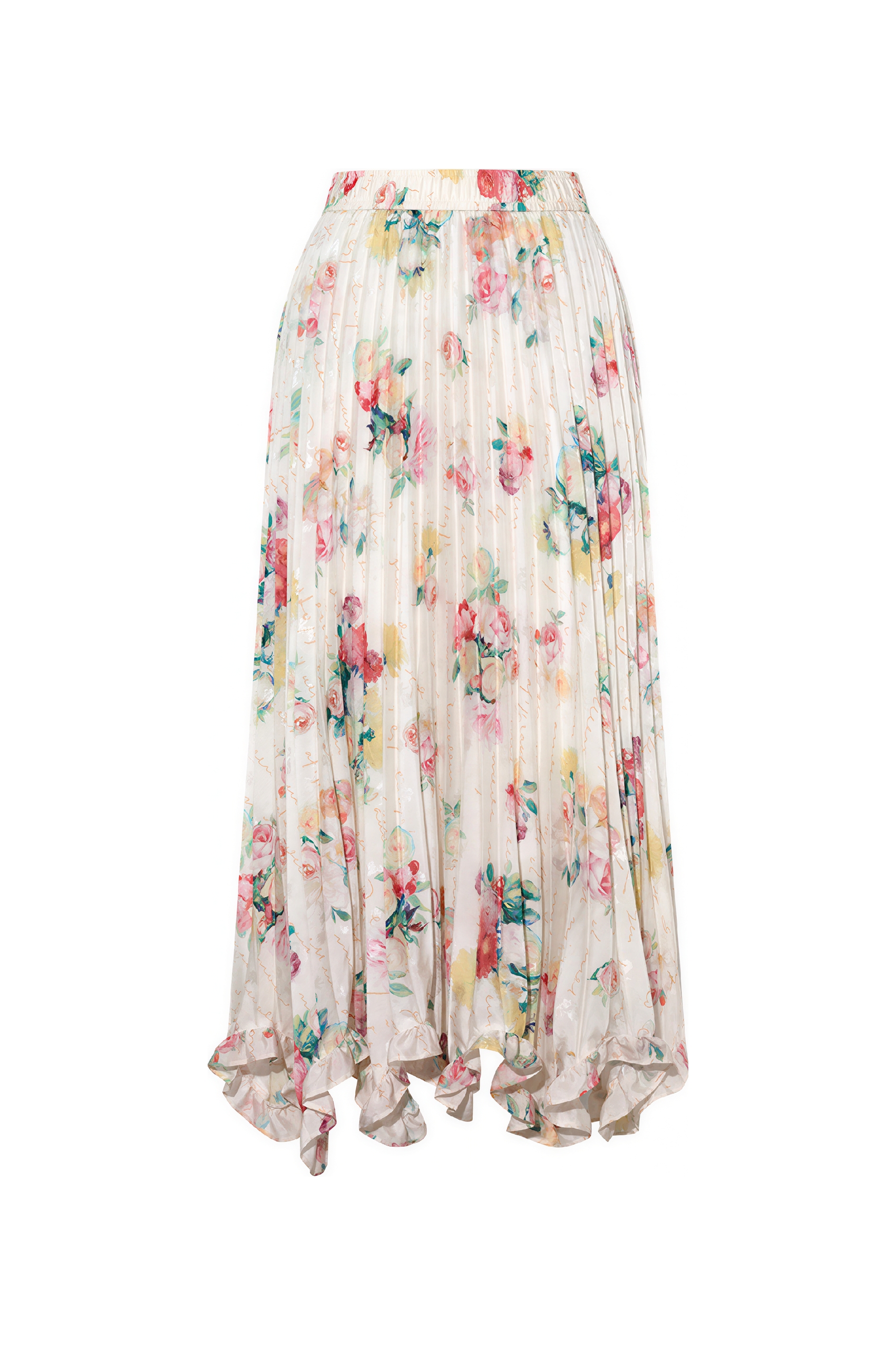 Floral Pleated A-Line Skirt | LYONSENS Women's Fashion