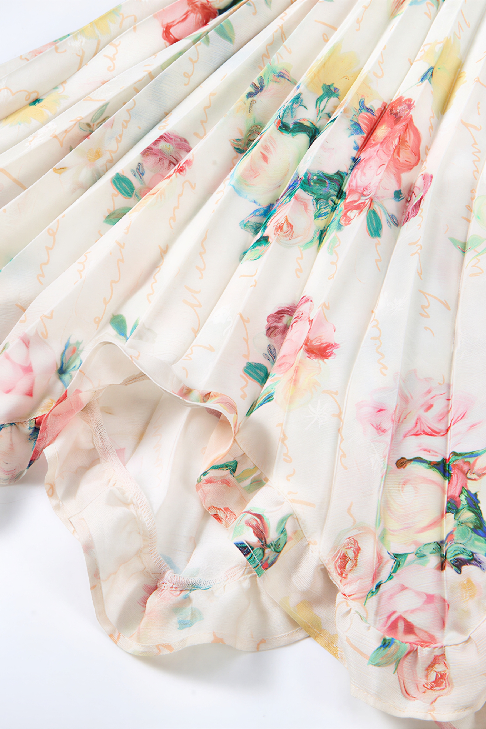 Floral Pleated A-Line Skirt | LYONSENS Women's Fashion