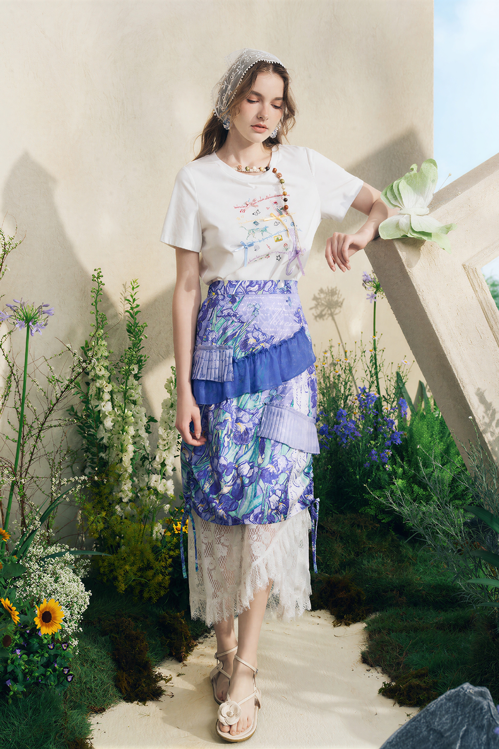 Asymmetric Lace Designer Vacation Skirt