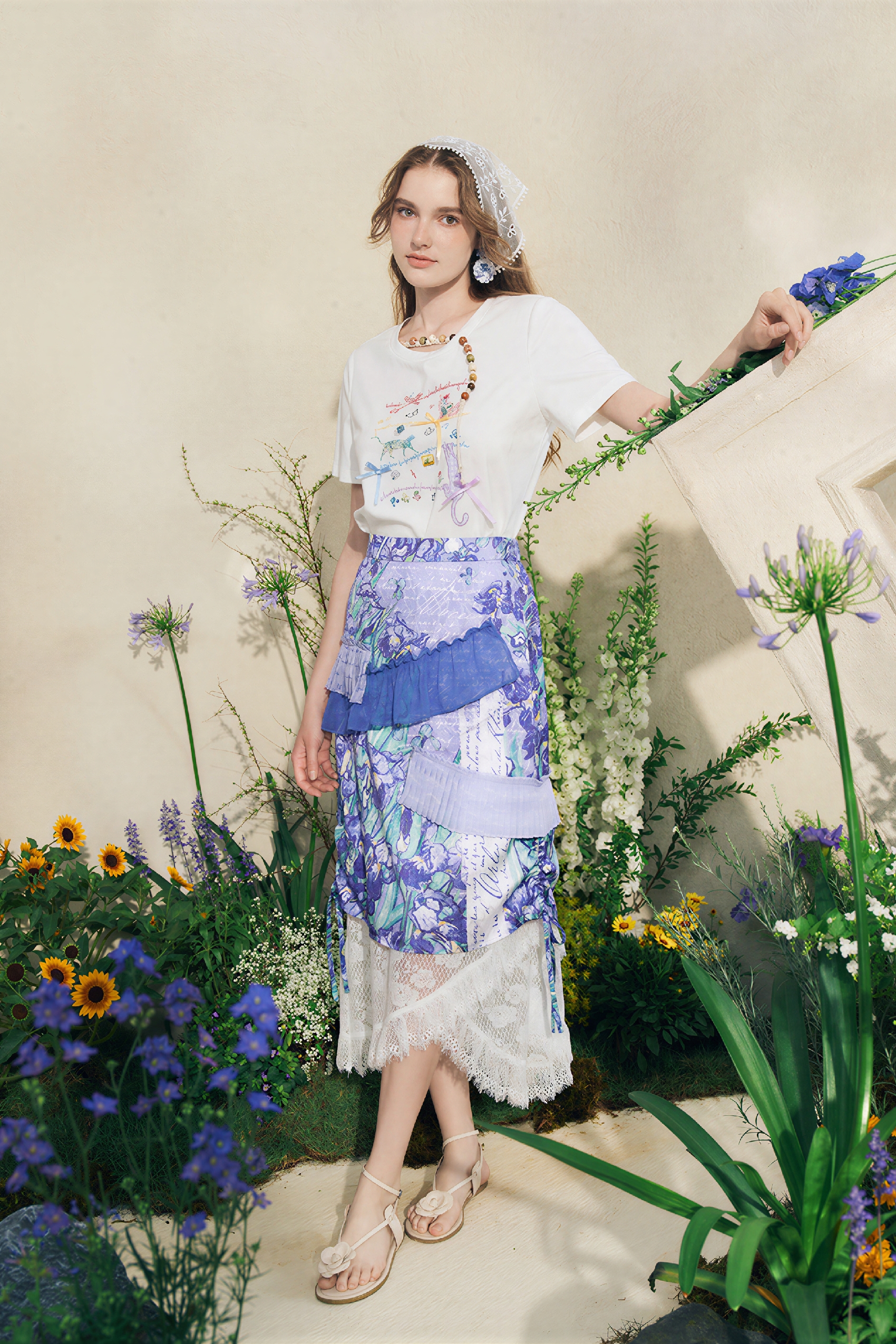 Asymmetric Lace Designer Vacation Skirt