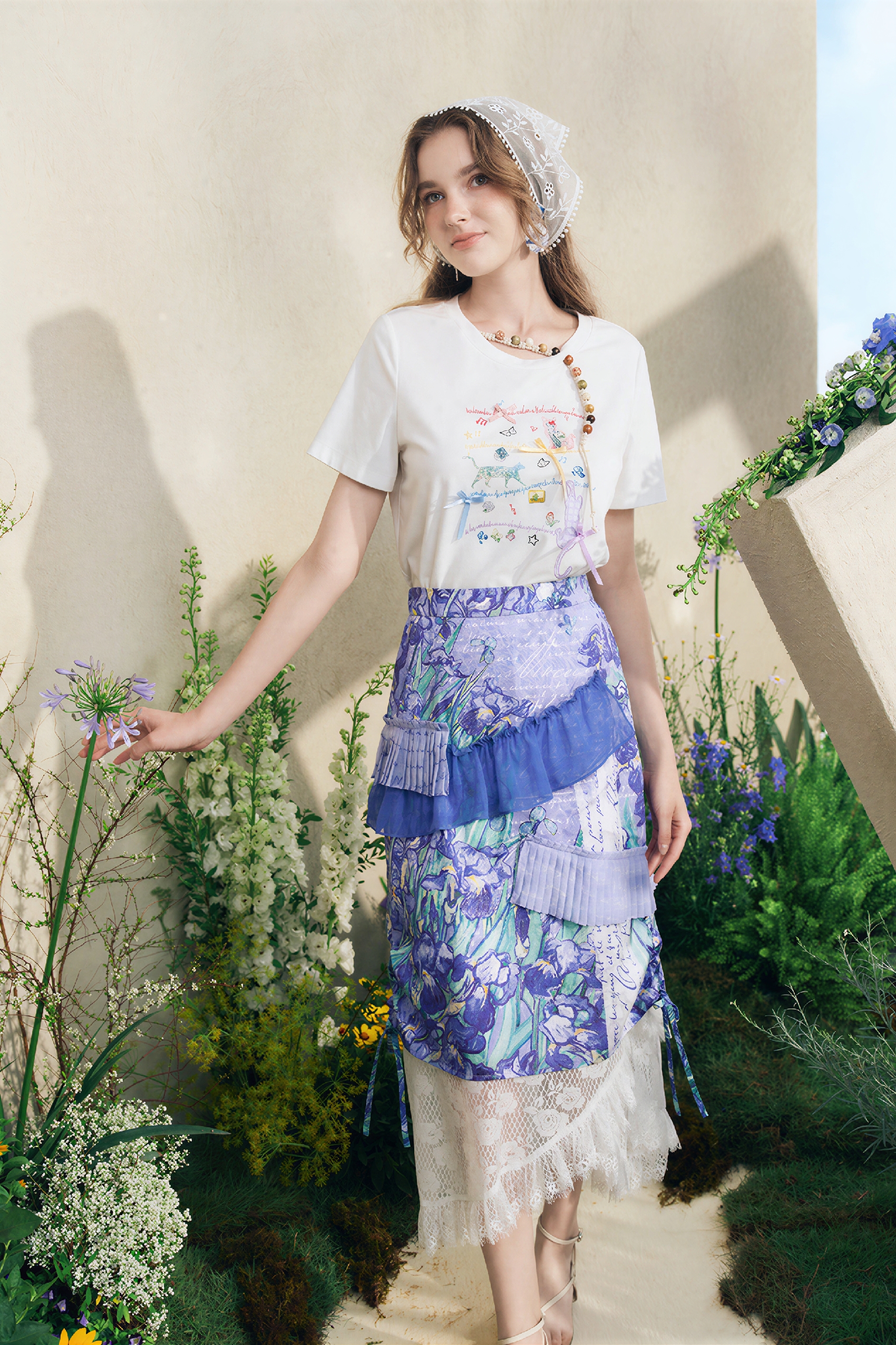 Asymmetric Lace Designer Vacation Skirt