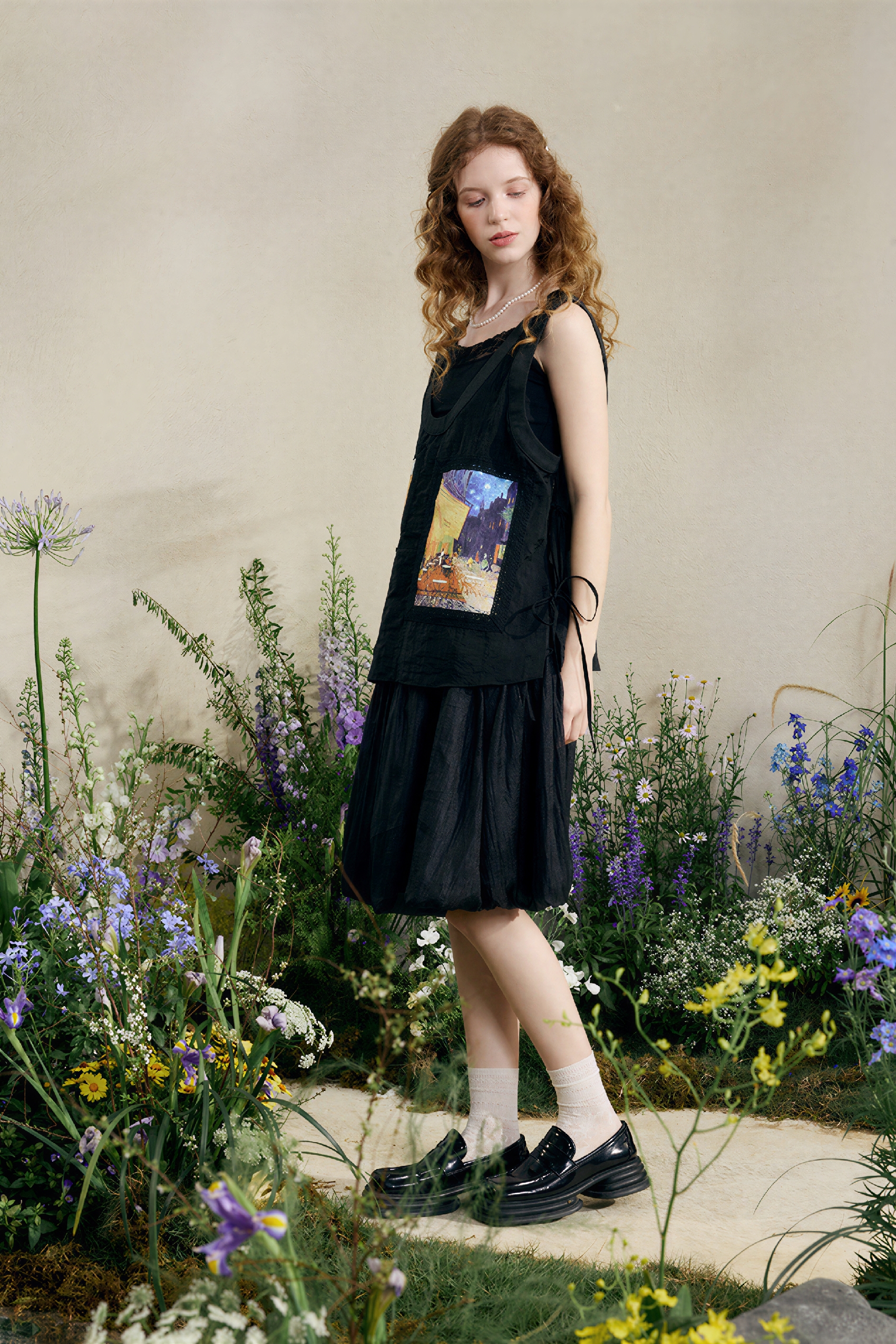 Sheer Organza Pleated Skirt