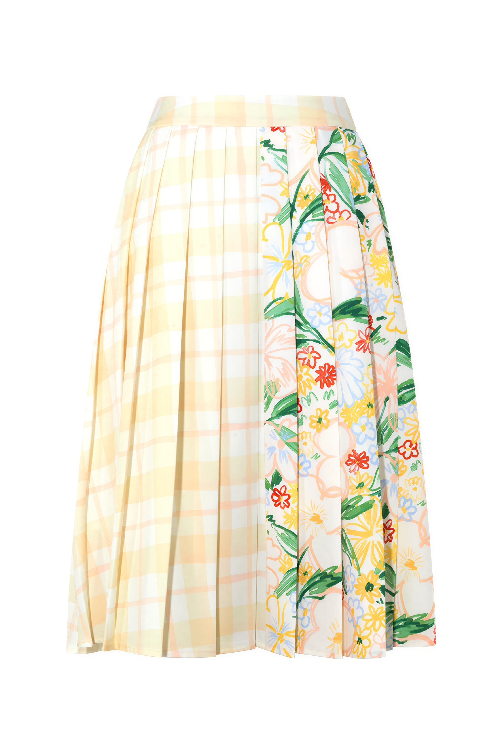 Printed Plaid Designer Pleated Skirt