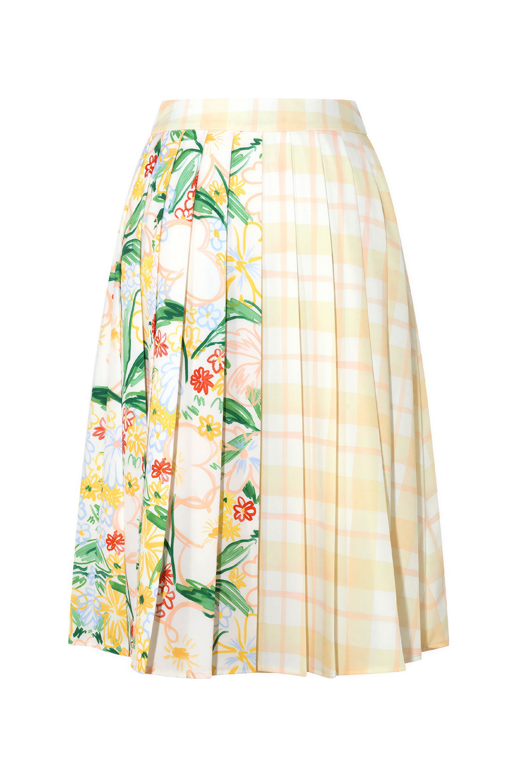 Printed Plaid Designer Pleated Skirt