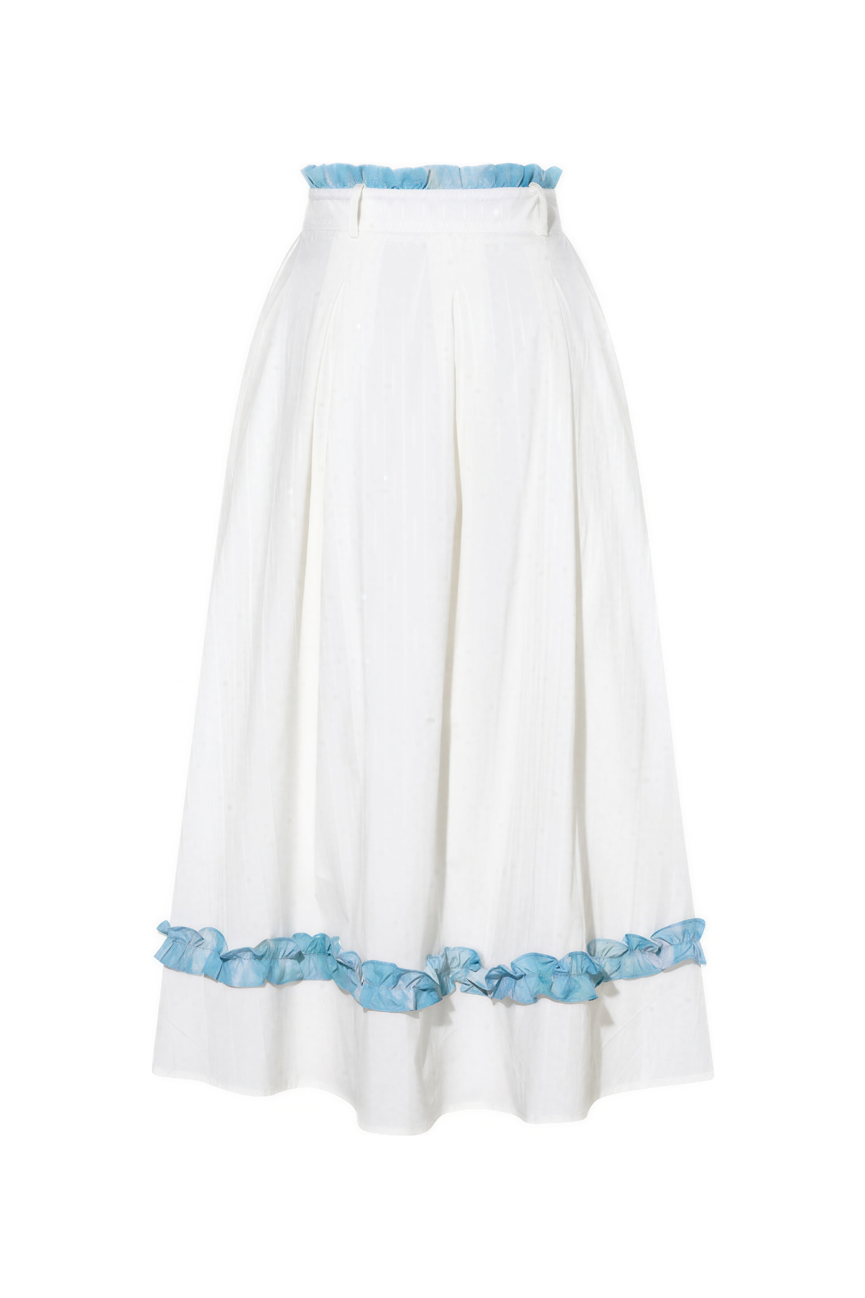 Blue Vintage Printed Relaxed Maxi Skirt