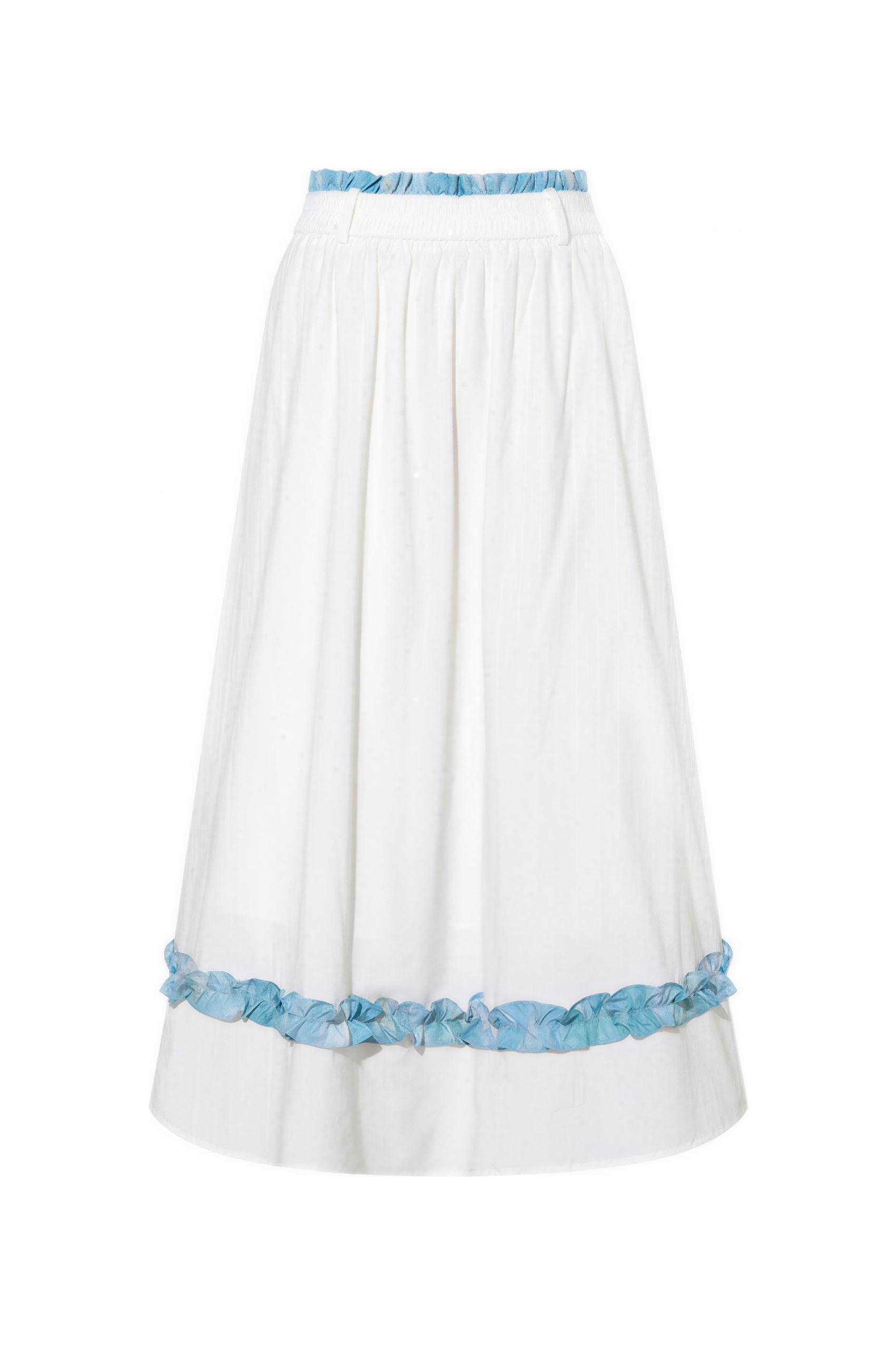 Blue Vintage Printed Relaxed Maxi Skirt