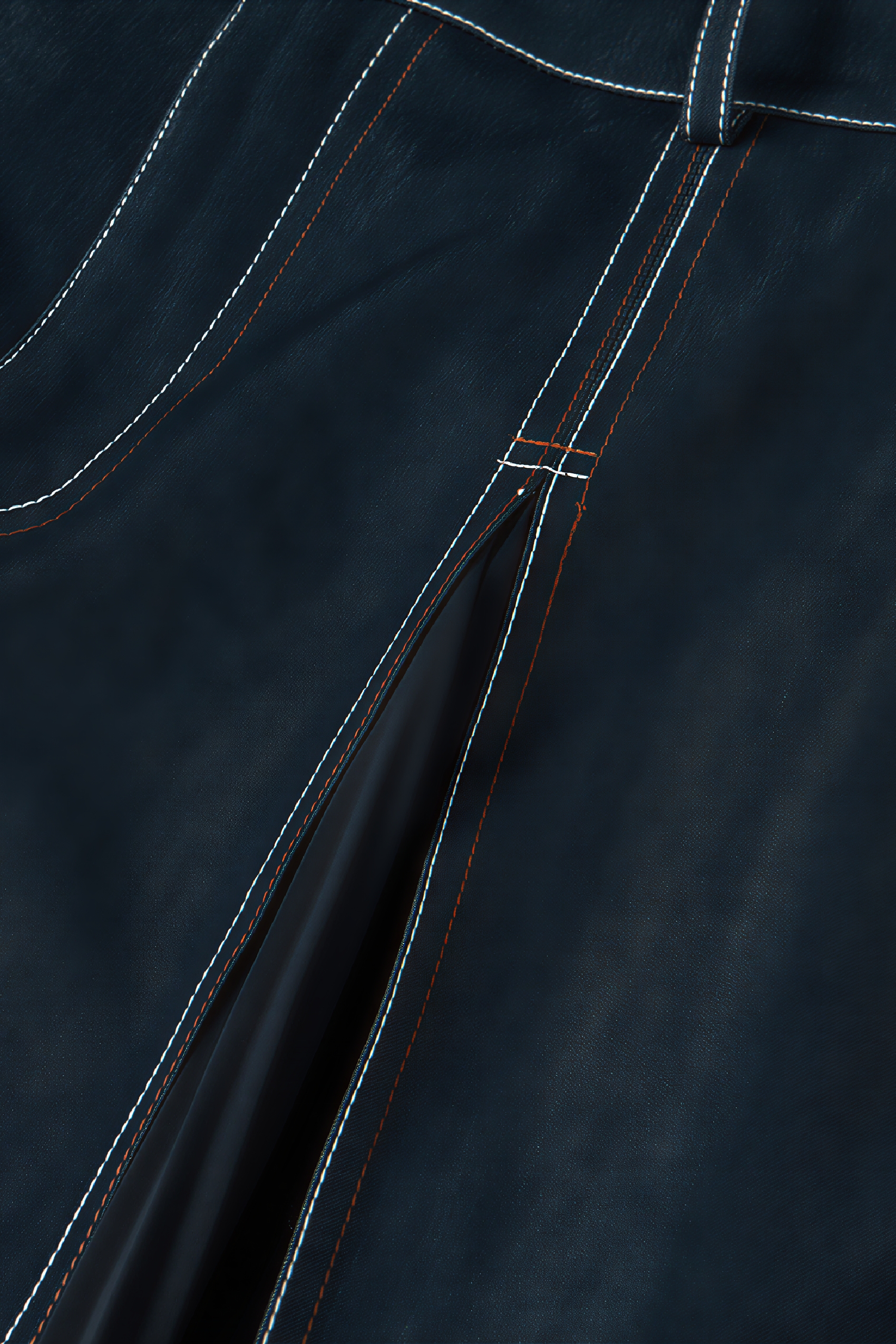 High-Waist A-Line Pleated Denim Skirt