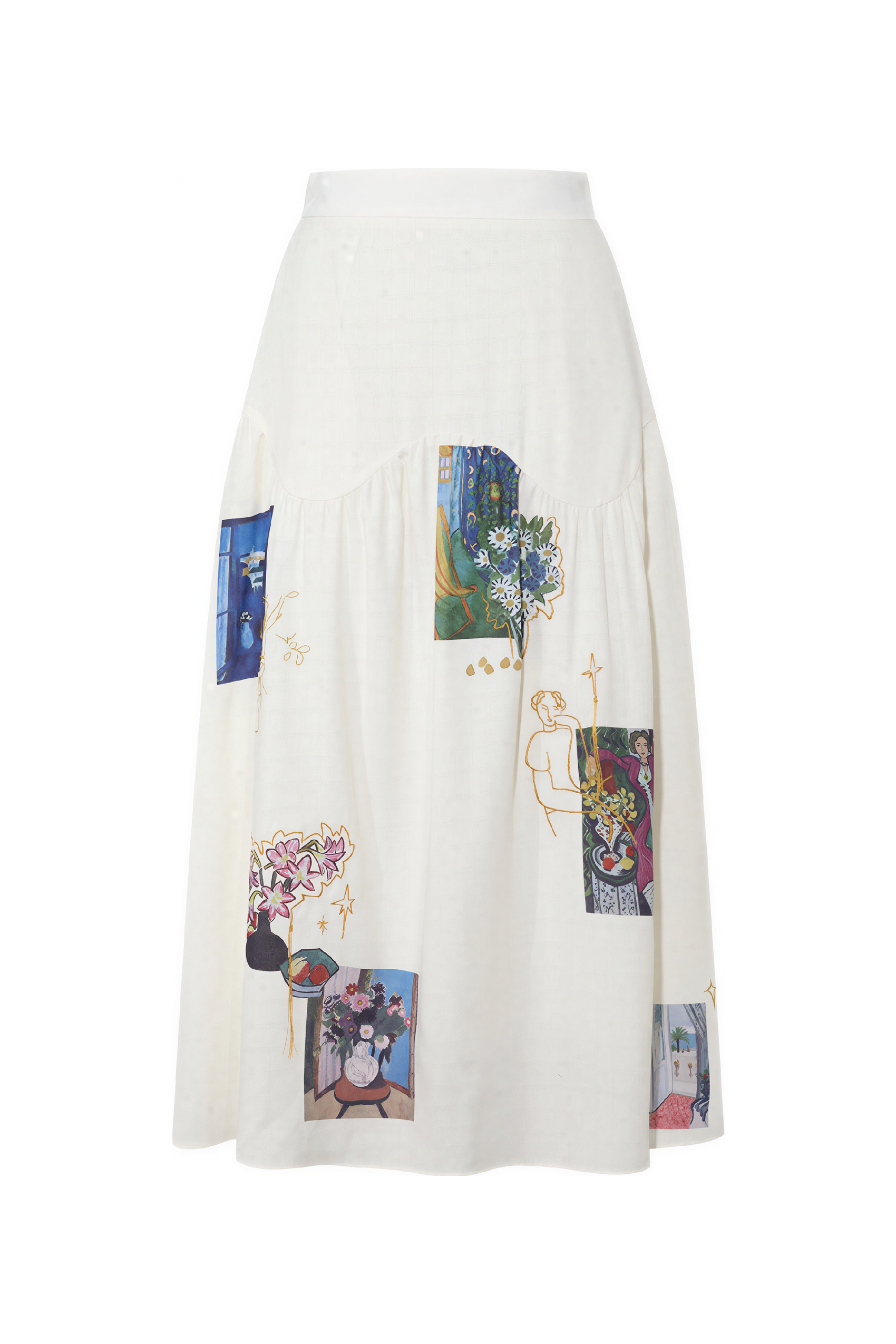 Matisse-Inspired High-Waisted A-Line Skirt