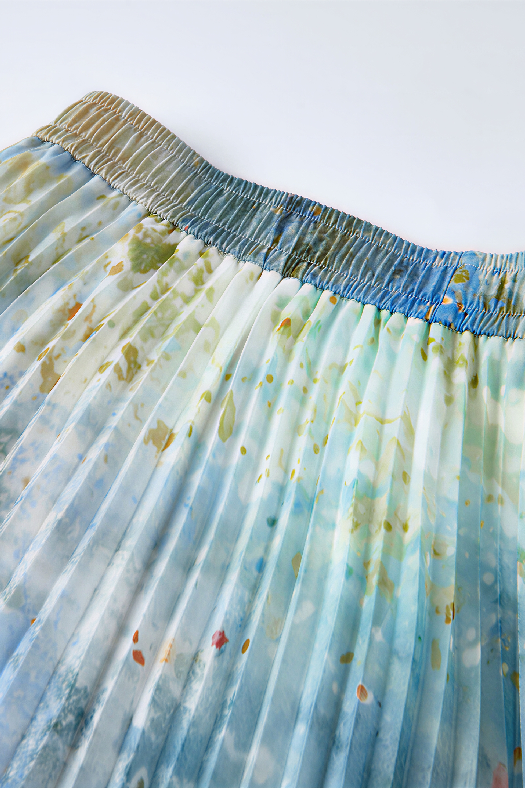 Vintage Printed Ruffle Pleated Skirt