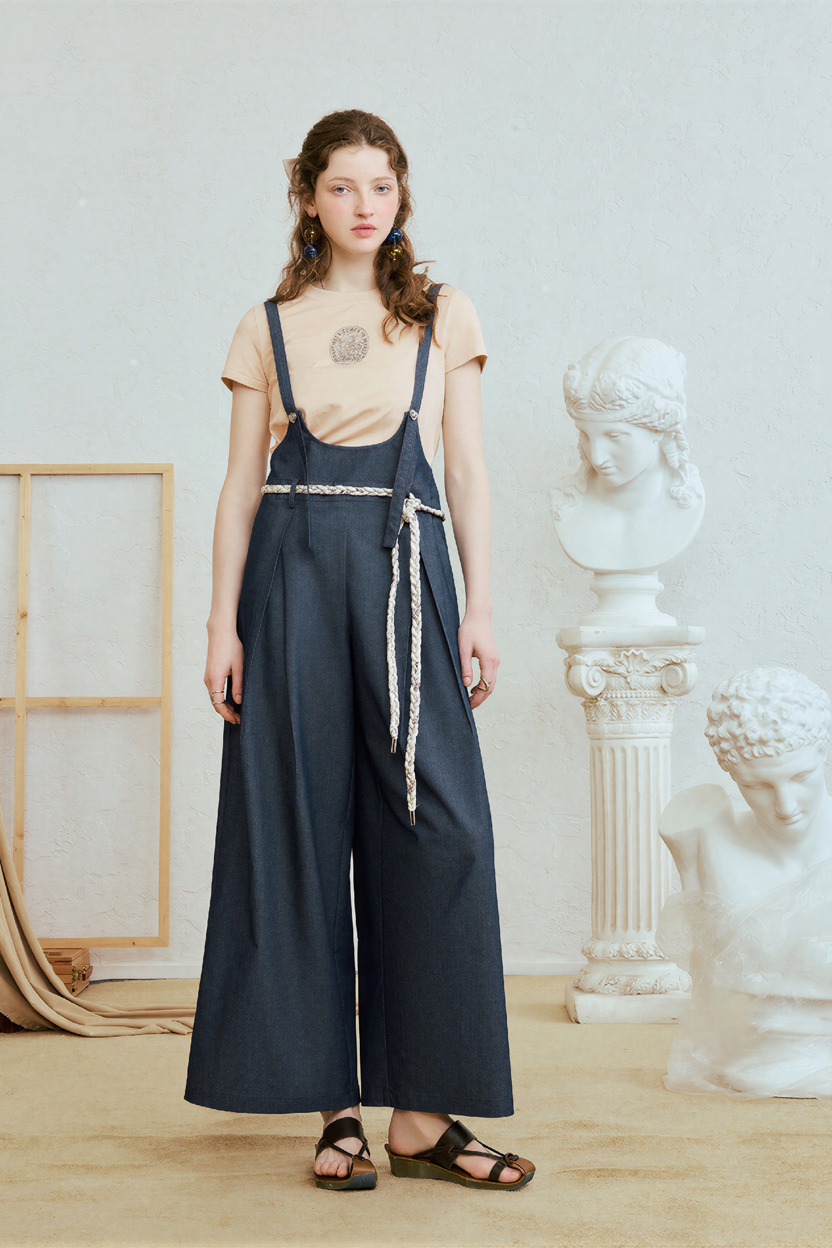 Van Gogh-Inspired Relaxed Fit Denim Overalls