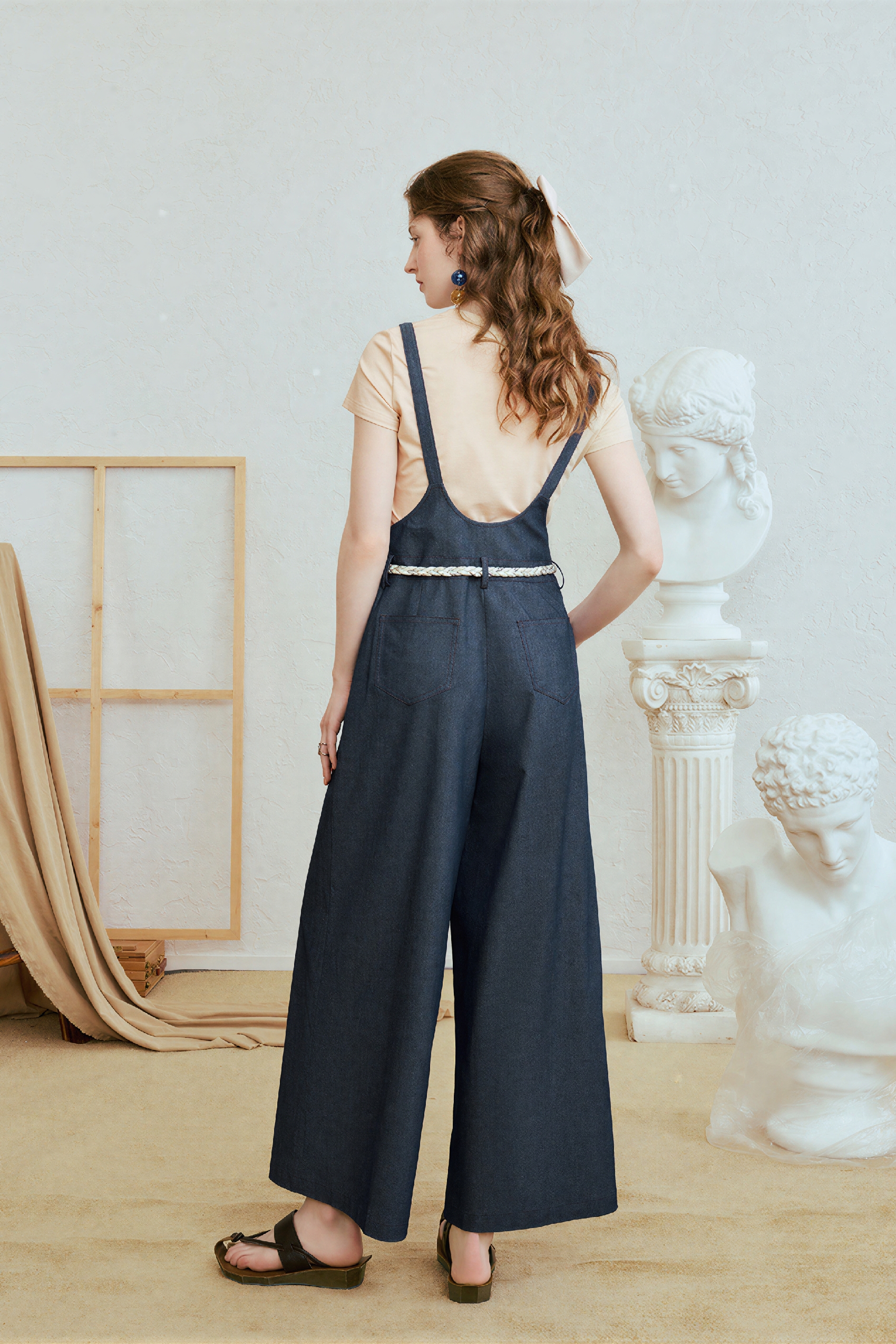 Van Gogh-Inspired Relaxed Fit Denim Overalls
