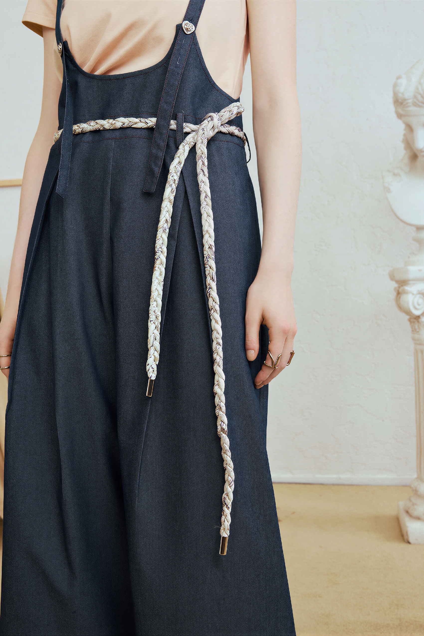 Van Gogh-Inspired Relaxed Fit Denim Overalls