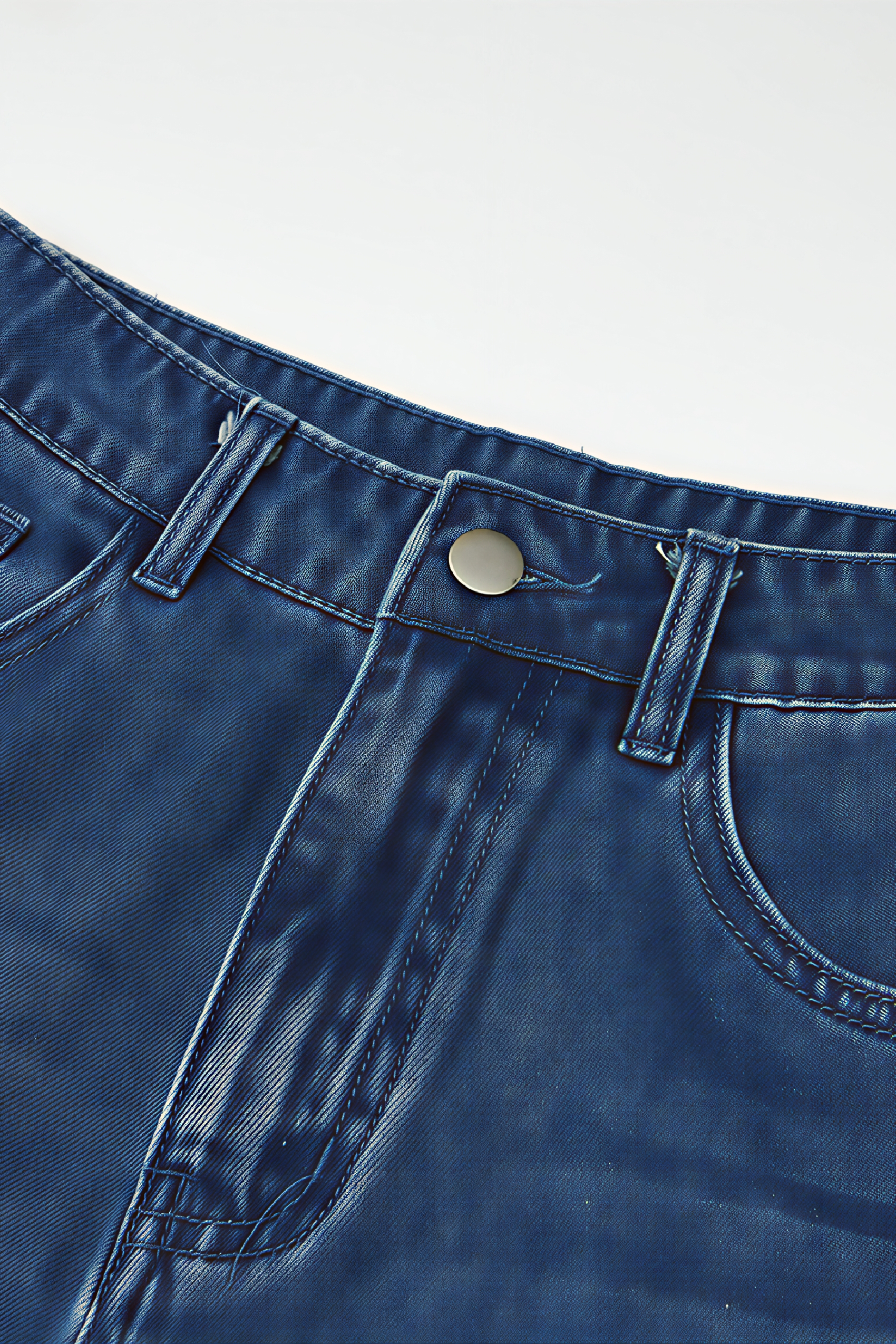 High-Waist Distressed Straight Jeans