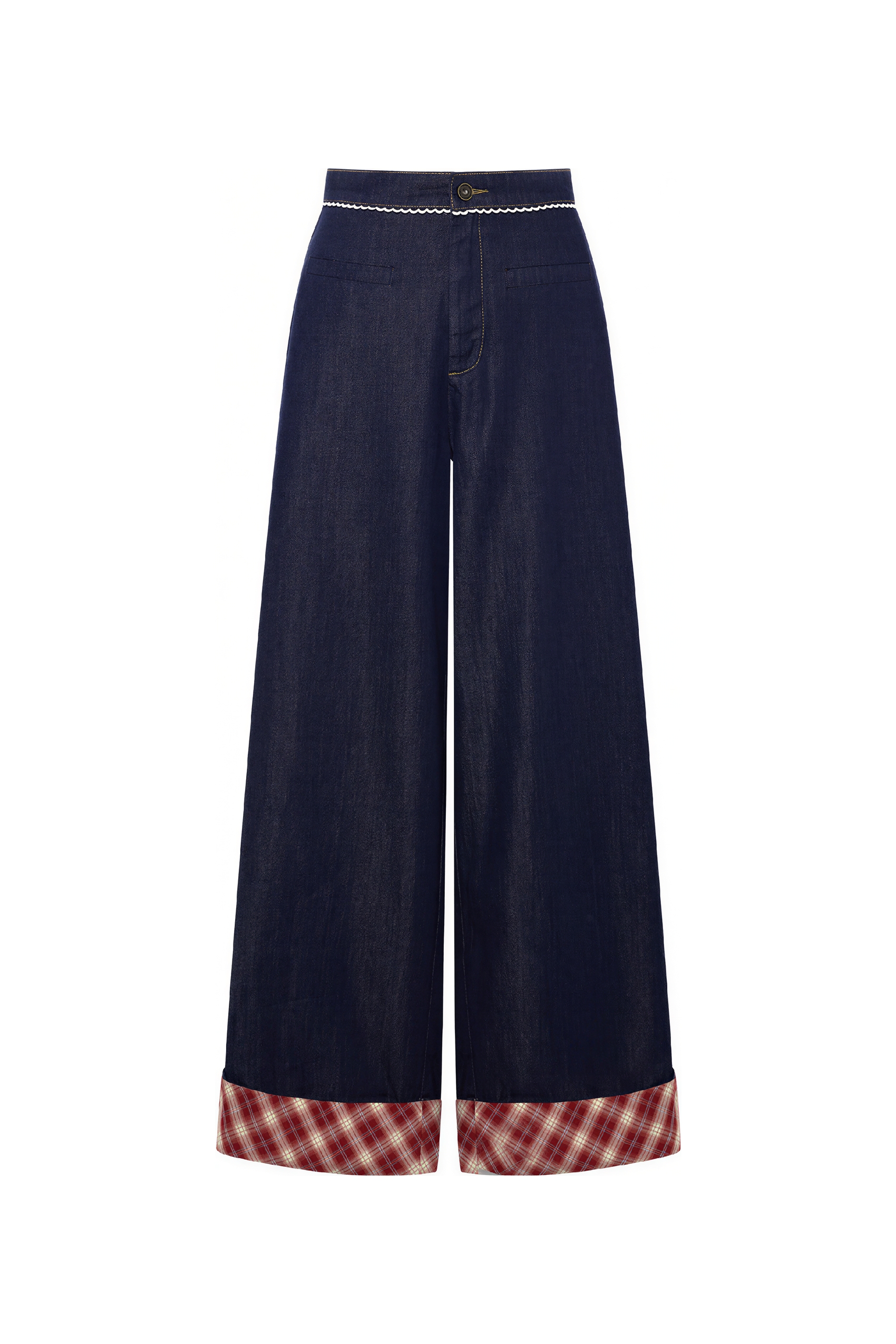 Blue Vintage High-Waist Wide-Leg Jeans