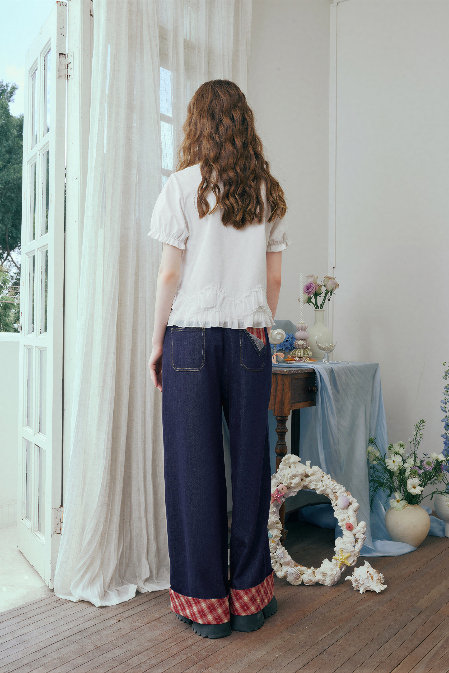 Blue Vintage High-Waist Wide-Leg Jeans