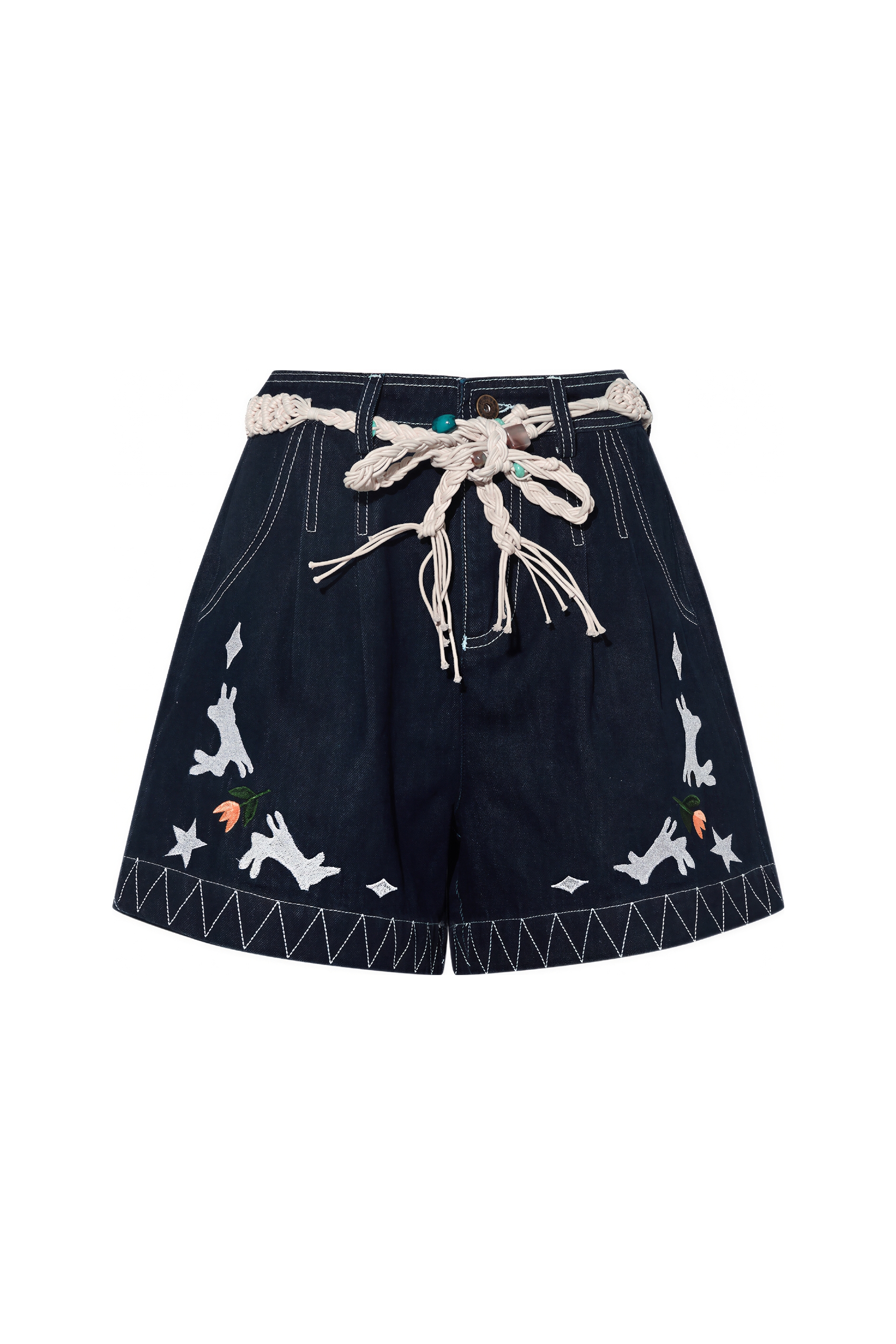 High-Waisted A-Line Slimming Denim Shorts