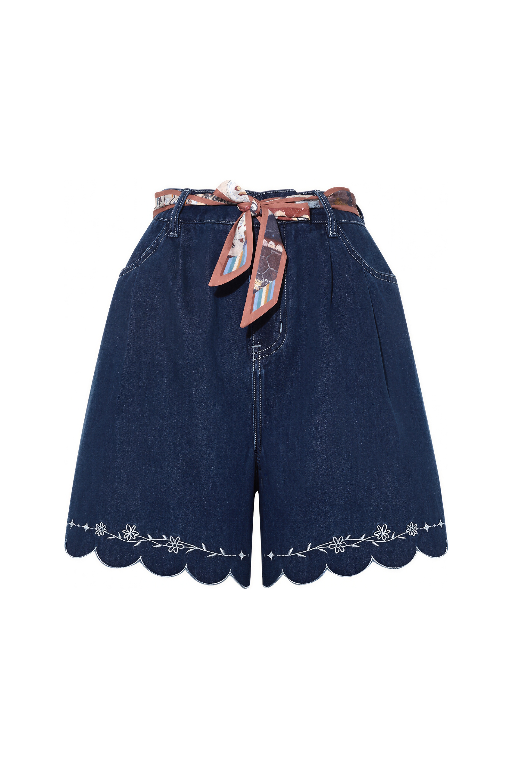 Relaxed Straight Wide-Leg Denim Shorts