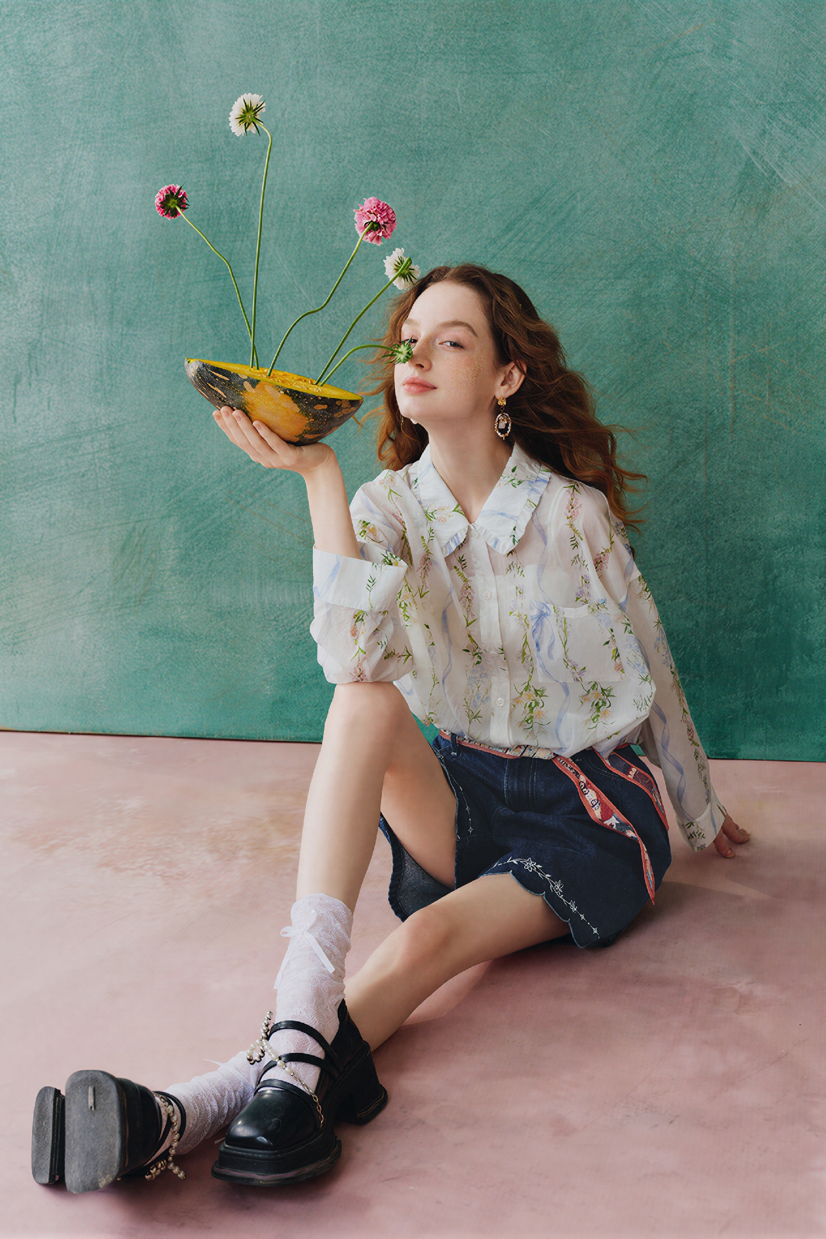 Relaxed Straight Wide-Leg Denim Shorts