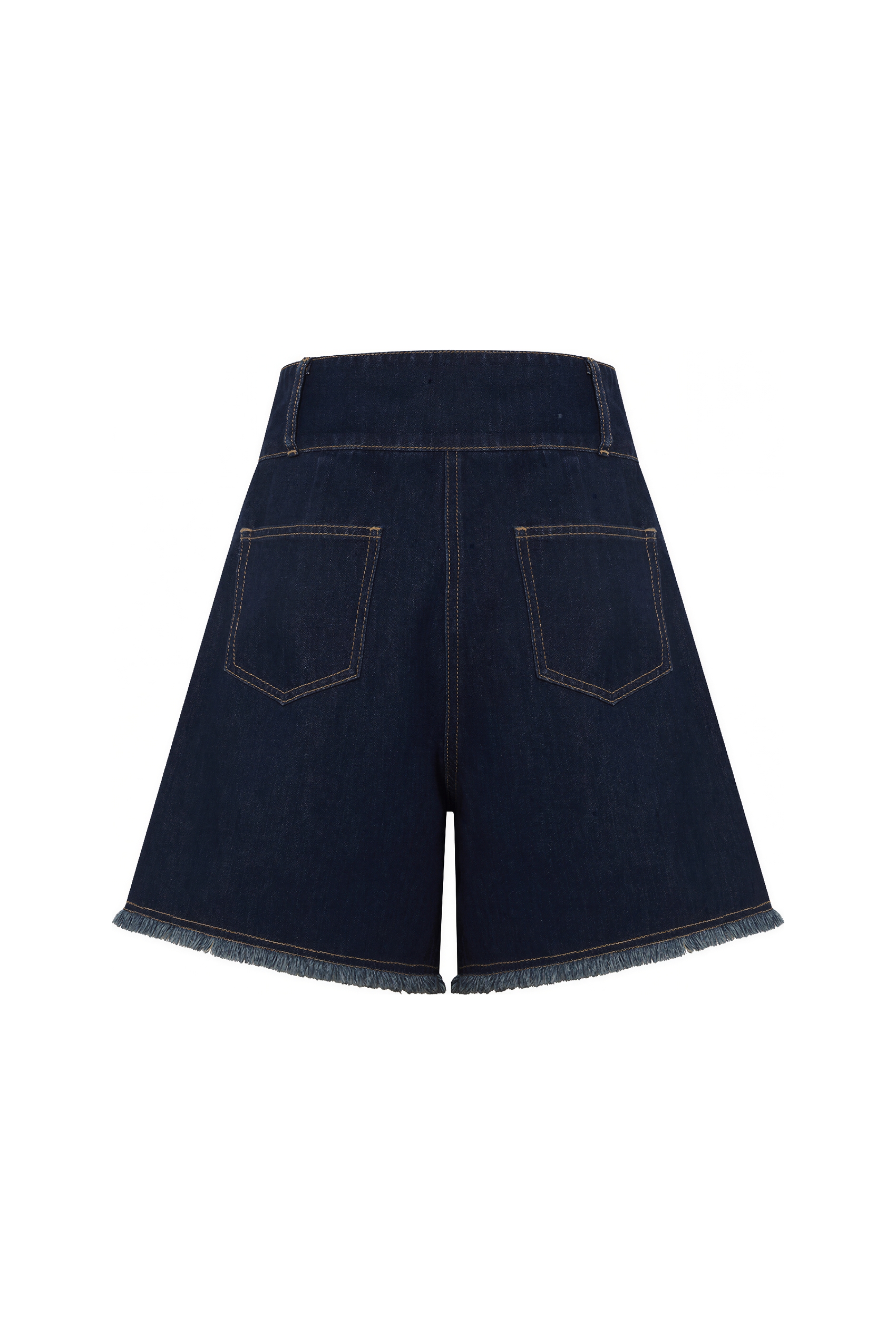 Gradient High-Waist Straight Denim Shorts