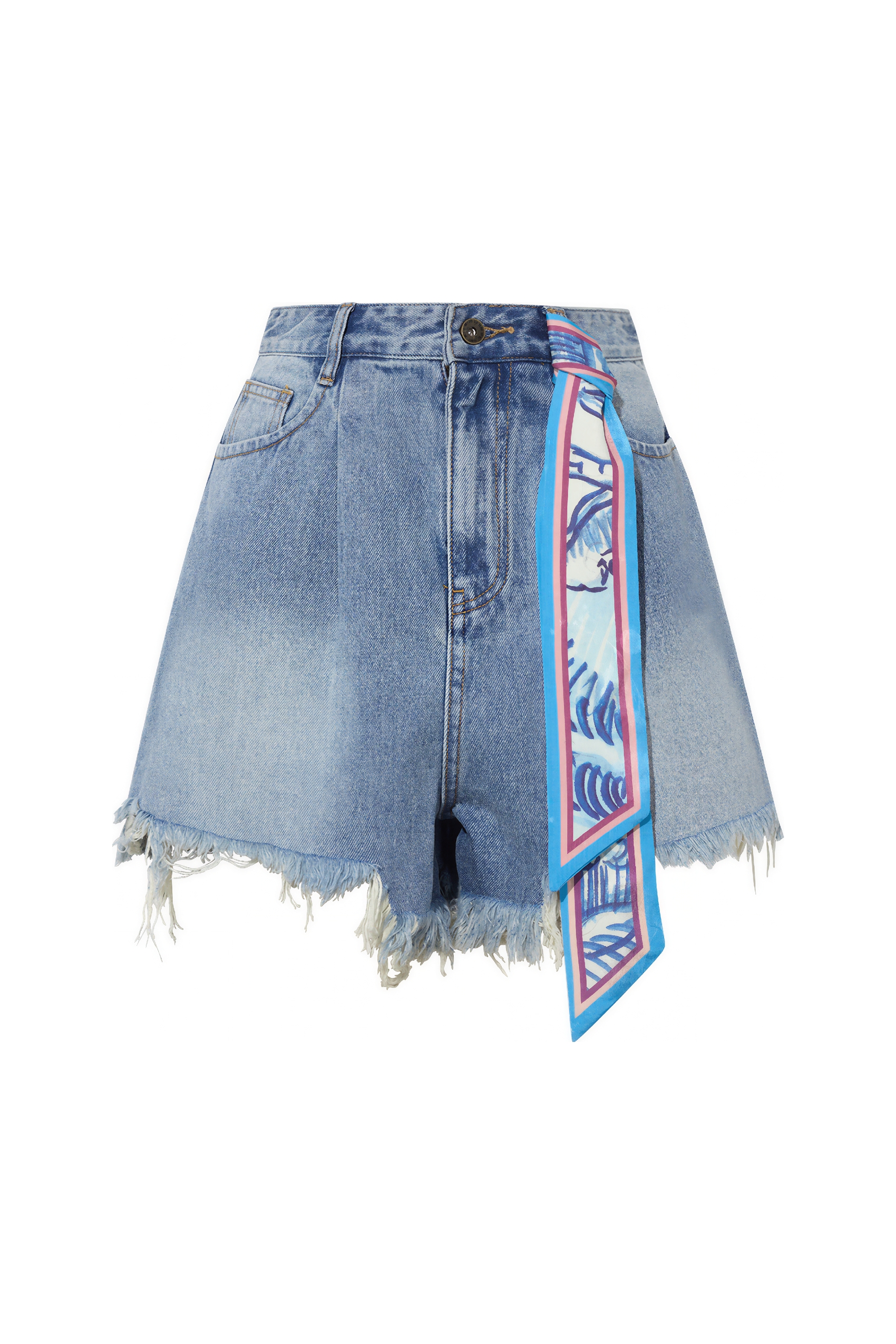 Patchwork Designer Denim Shorts