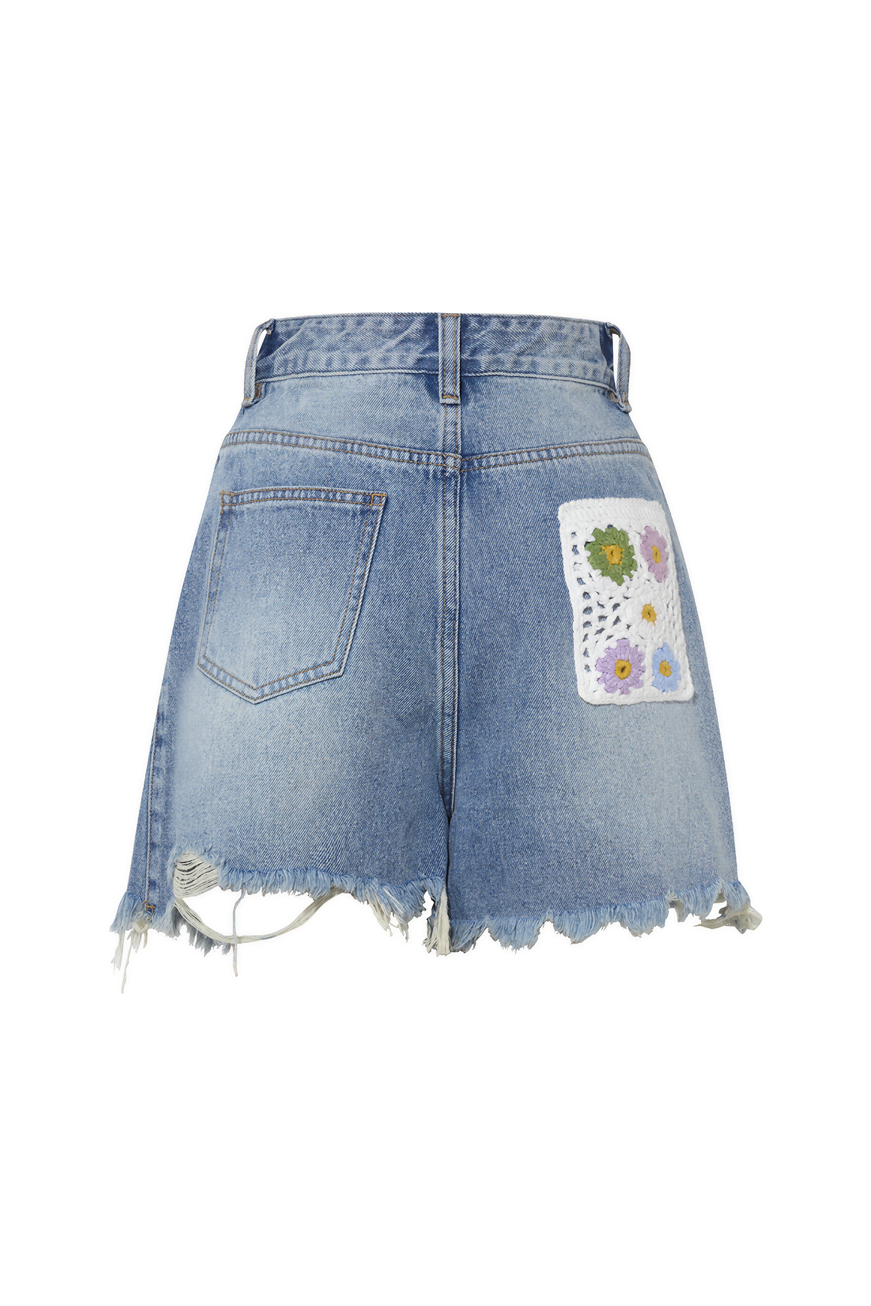 Patchwork Designer Denim Shorts