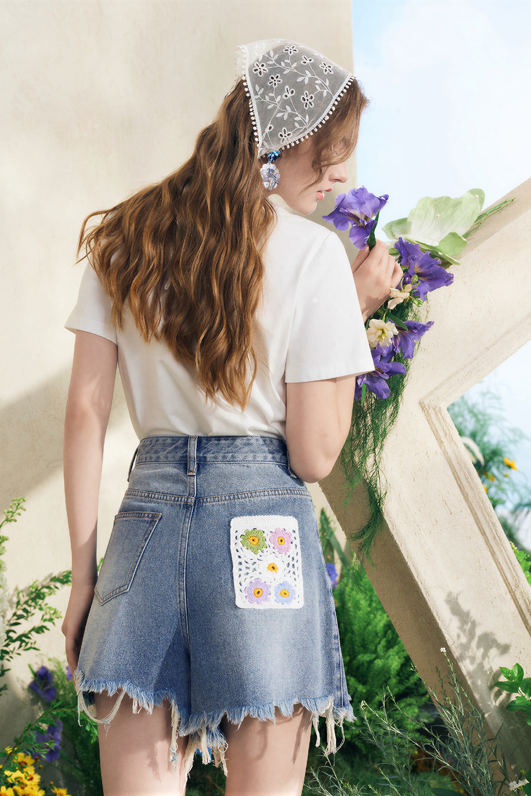 Patchwork Designer Denim Shorts