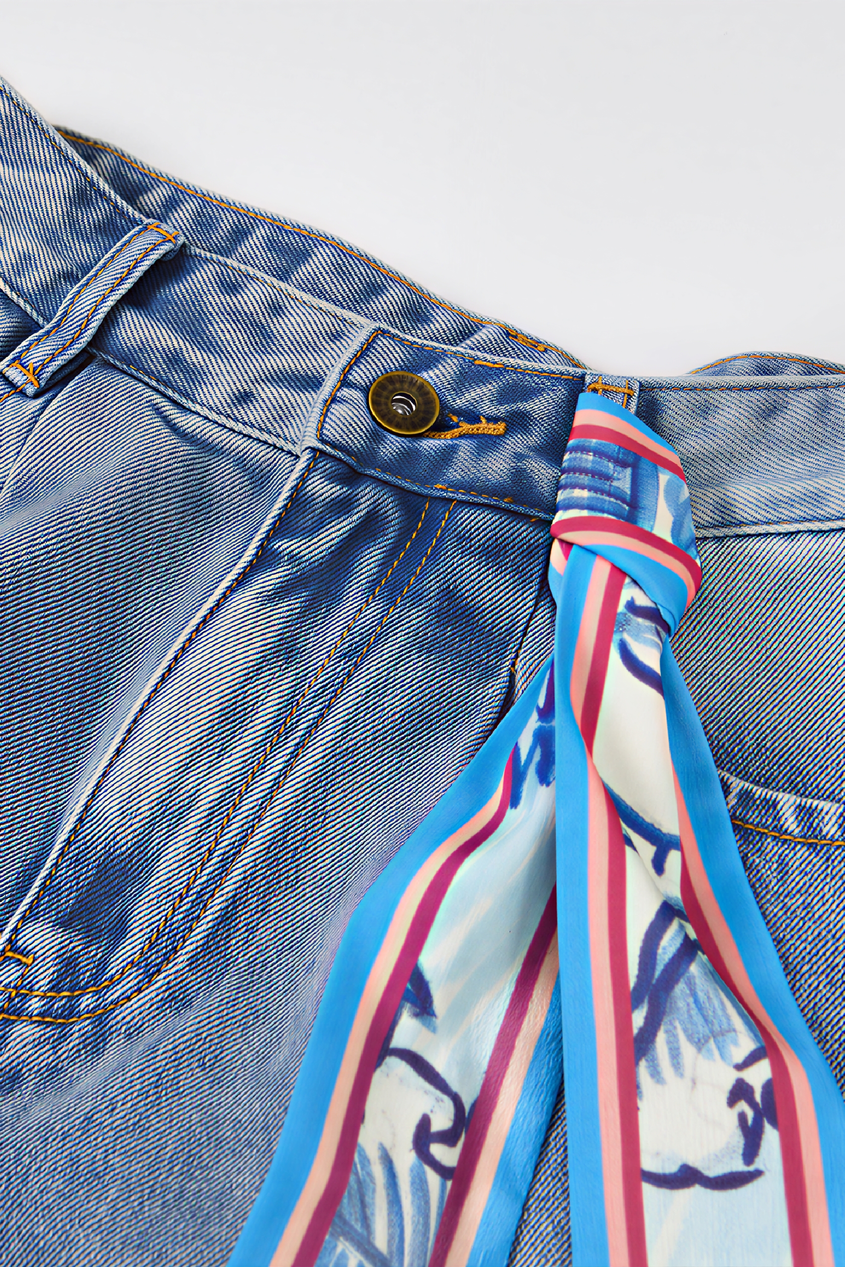 Patchwork Designer Denim Shorts