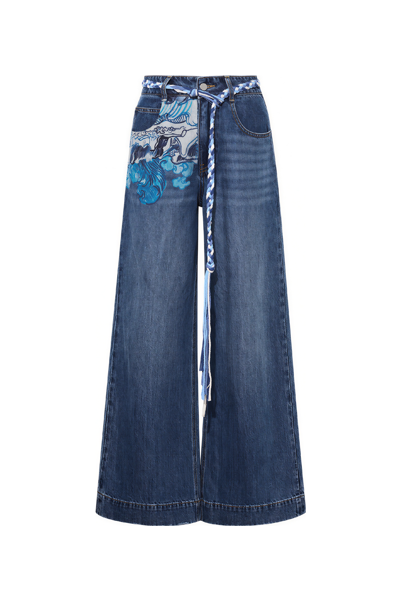 High-Waist Relaxed Wide-Leg Straight Jeans