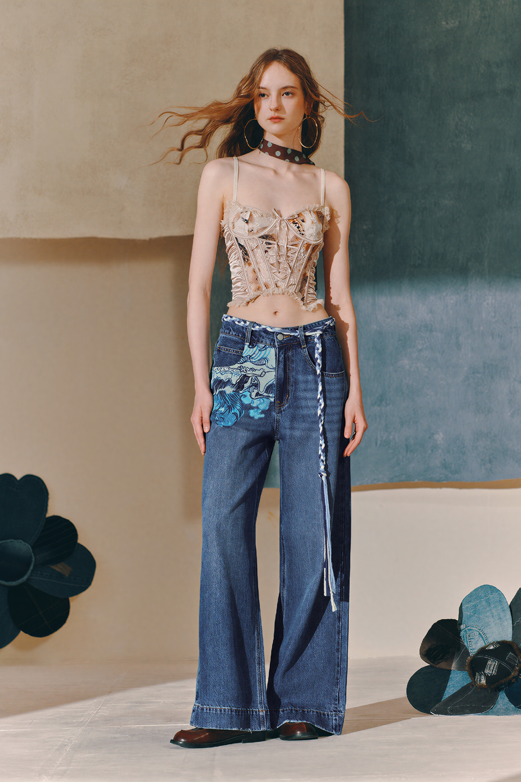 High-Waist Relaxed Wide-Leg Straight Jeans
