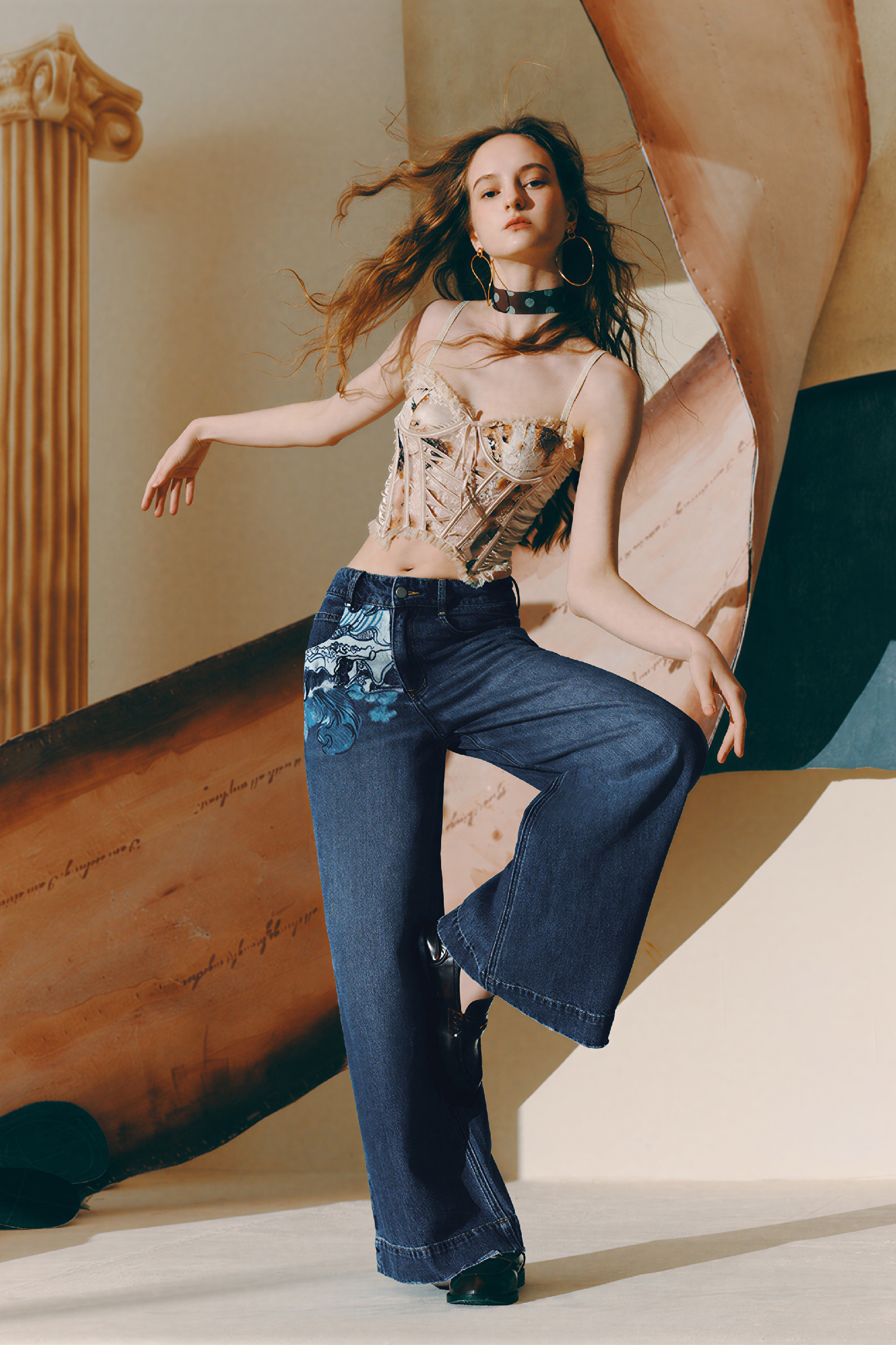 High-Waist Relaxed Wide-Leg Straight Jeans