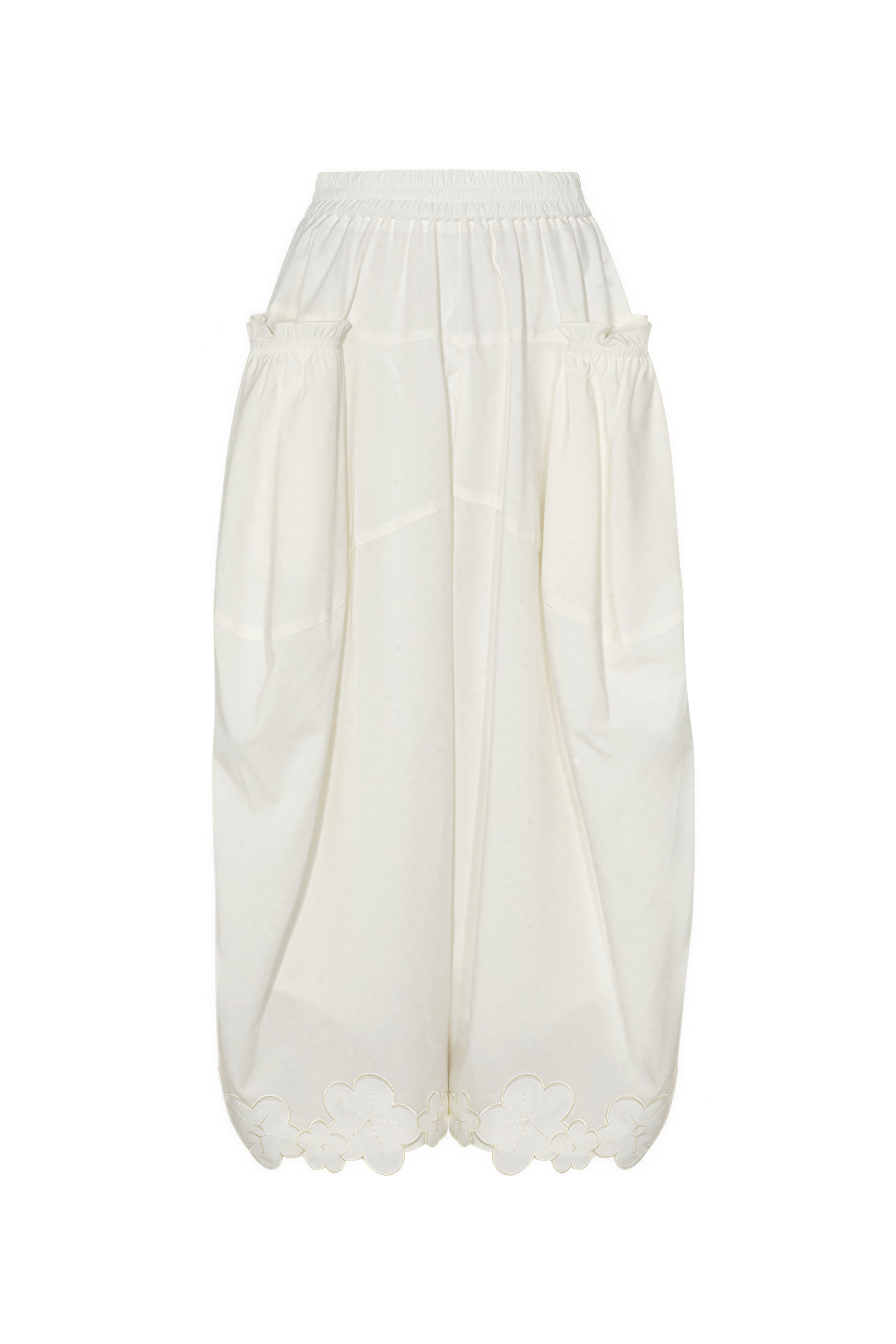 White Relaxed-Fit Casual Wide-Leg Pants