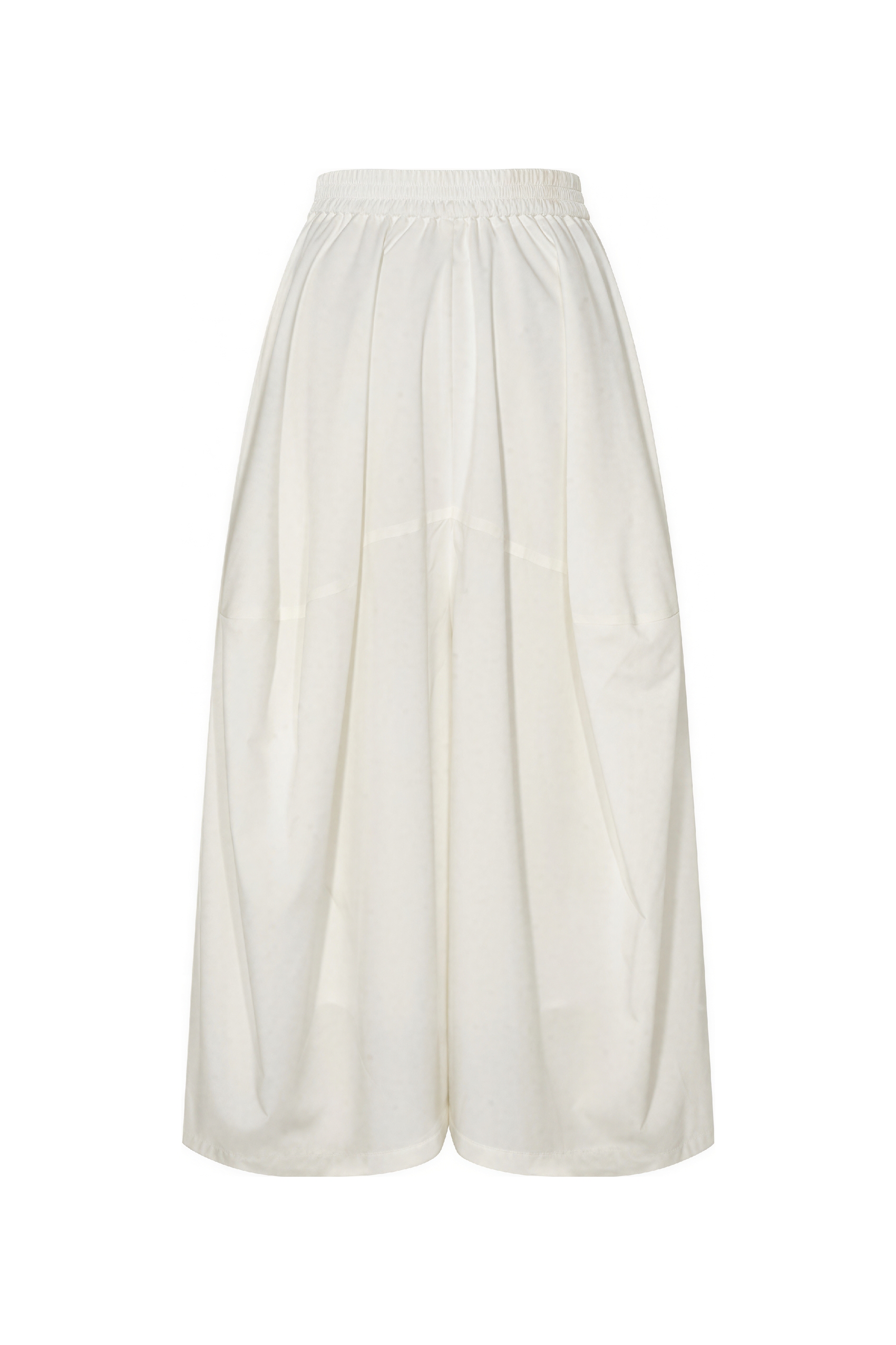 White Relaxed-Fit Casual Wide-Leg Pants