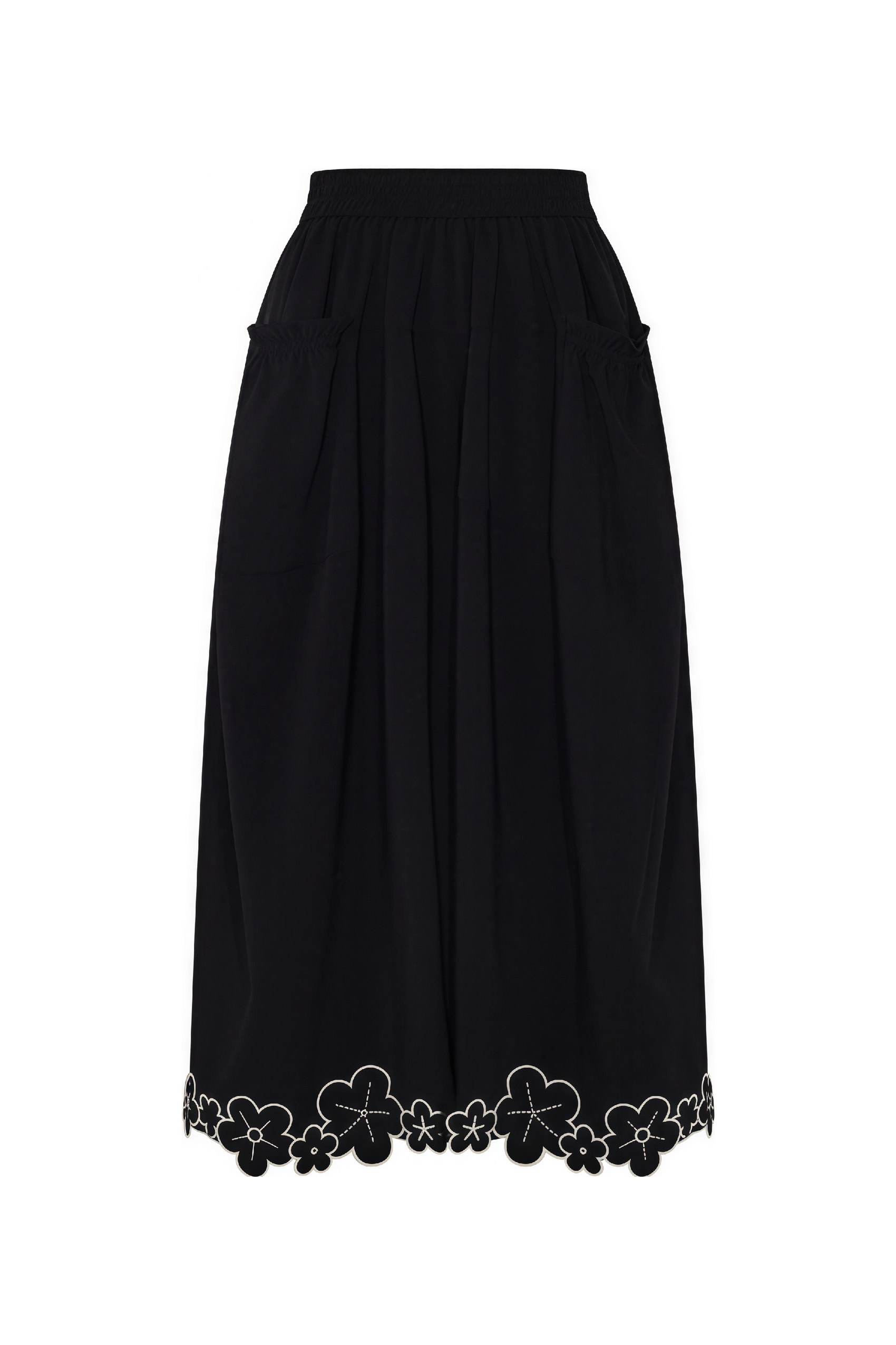 White Relaxed-Fit Casual Wide-Leg Pants