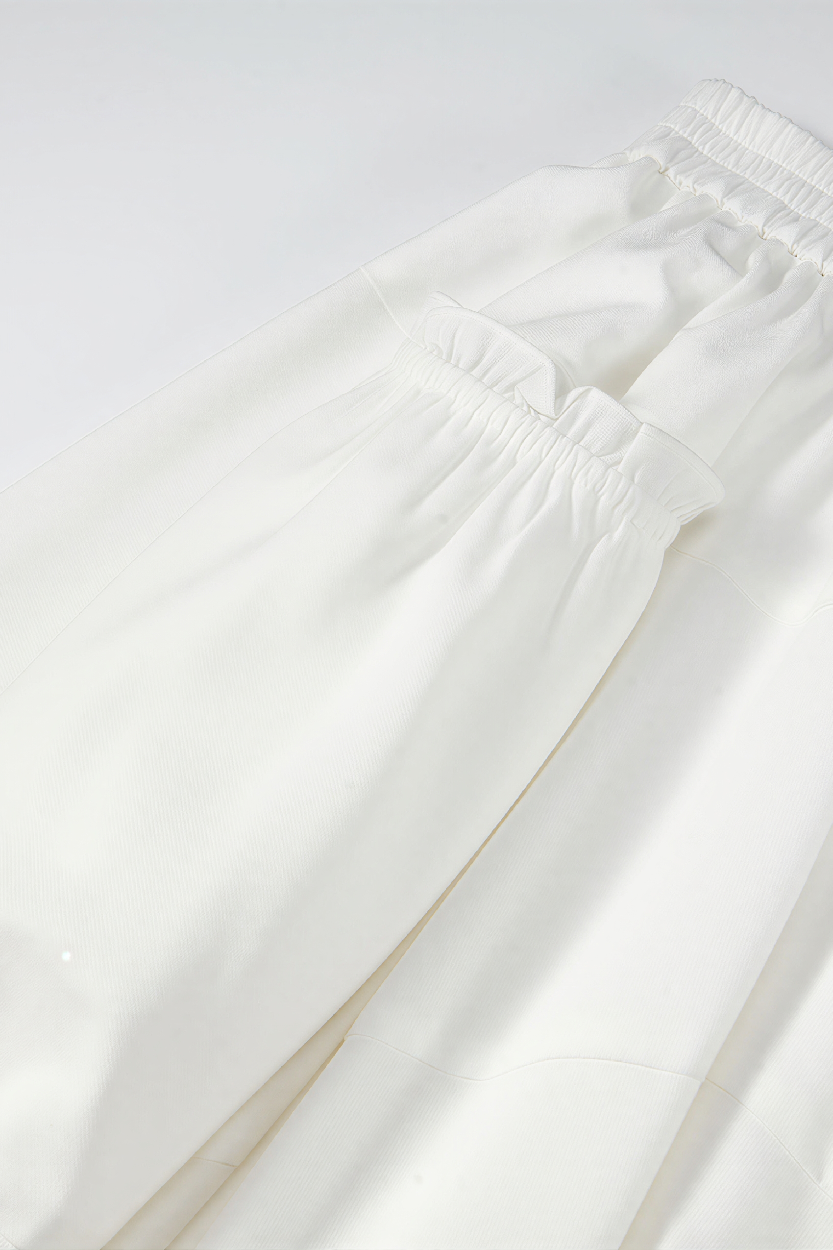 White Relaxed-Fit Casual Wide-Leg Pants